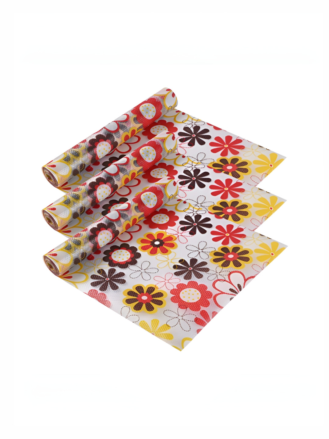 Aura White 3 Pieces Water Resistant Kitchen Shelf Mats Roll