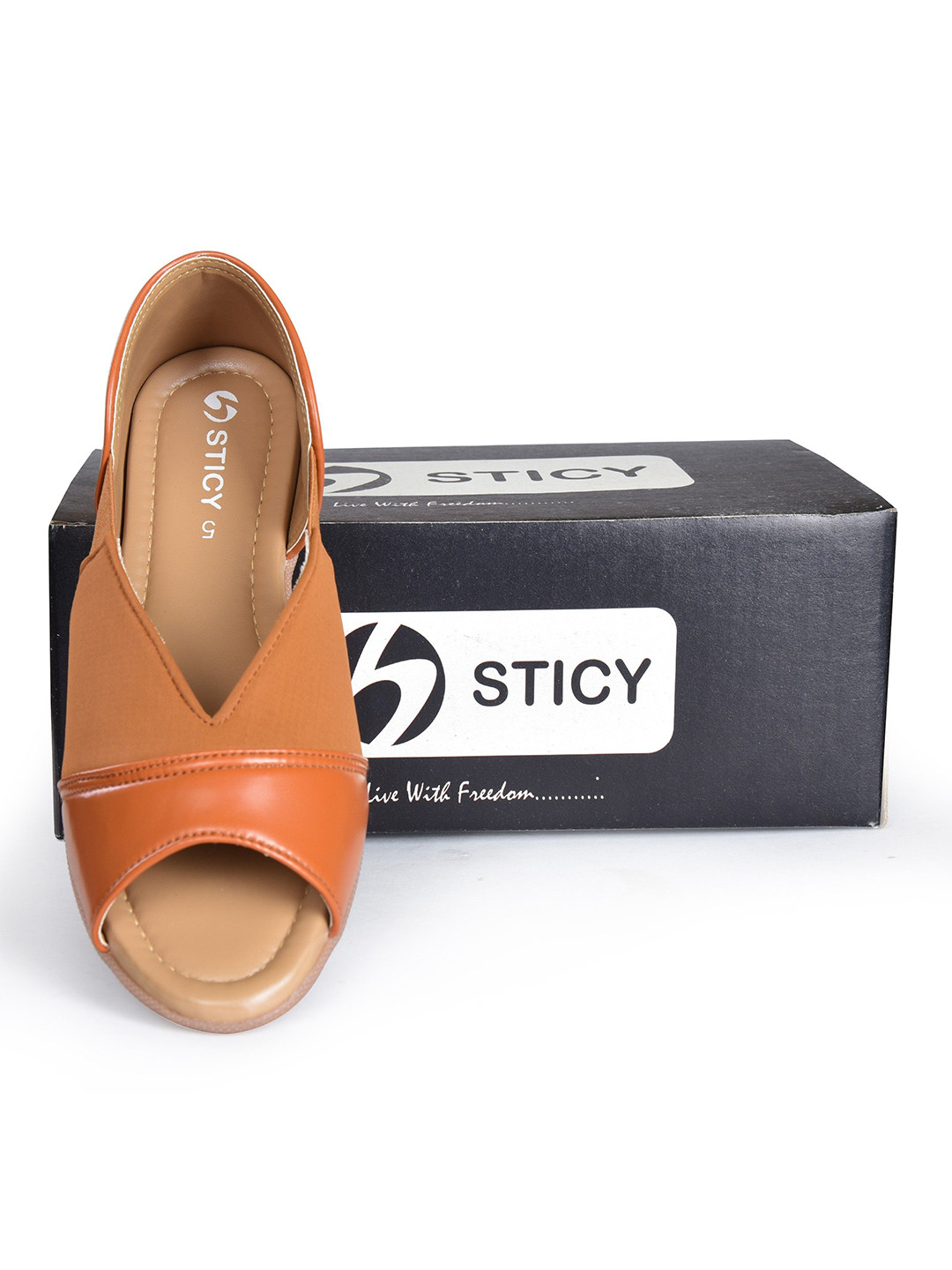 STICY Women Comfort Slip On Open Toe Flats