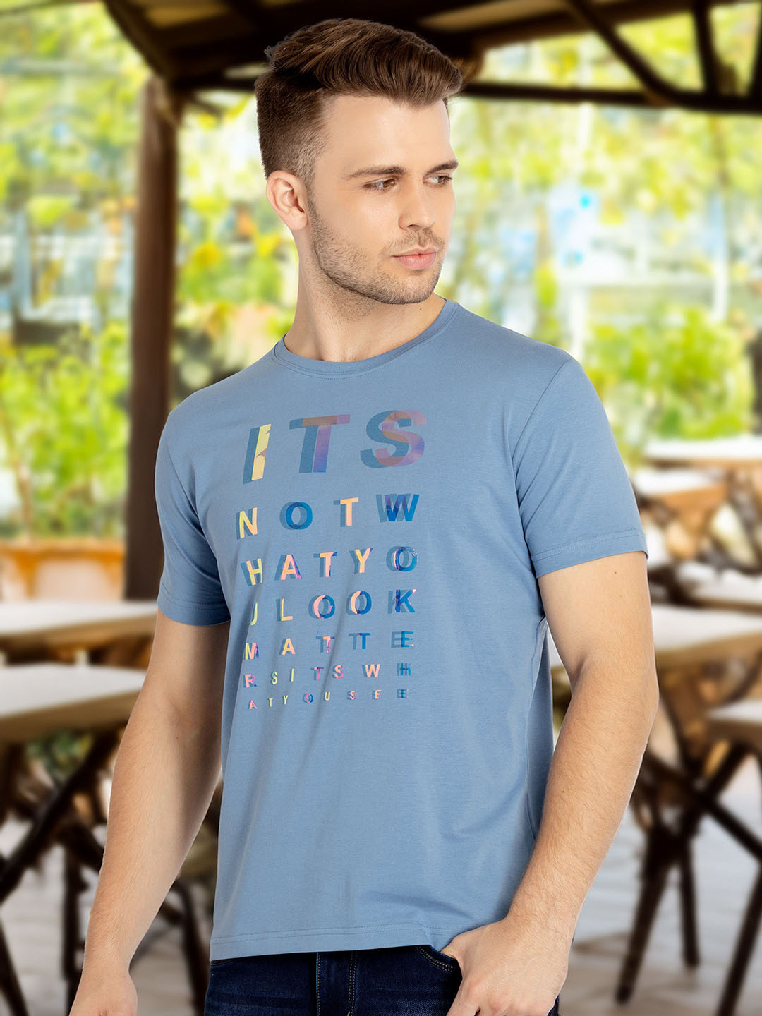 Status Quo Typography Printed Cotton T-shirt