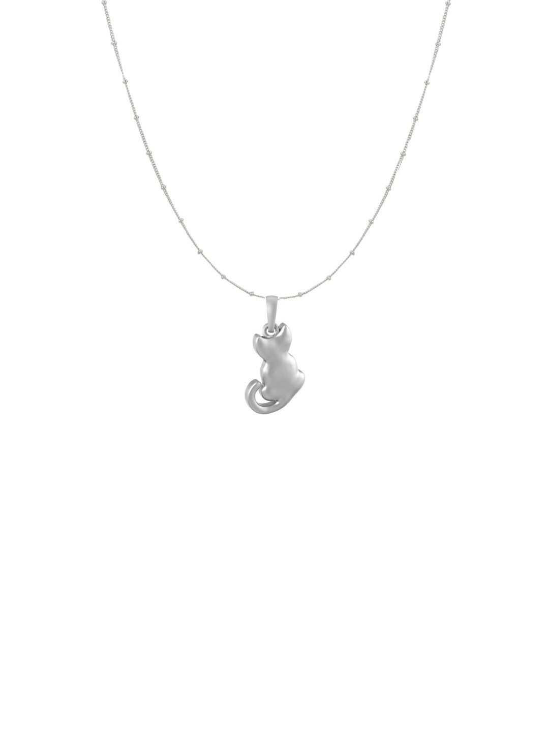 AKSHAT SAPPHIRE 925 Sterling Silver Cat Pendant with Ball Chain