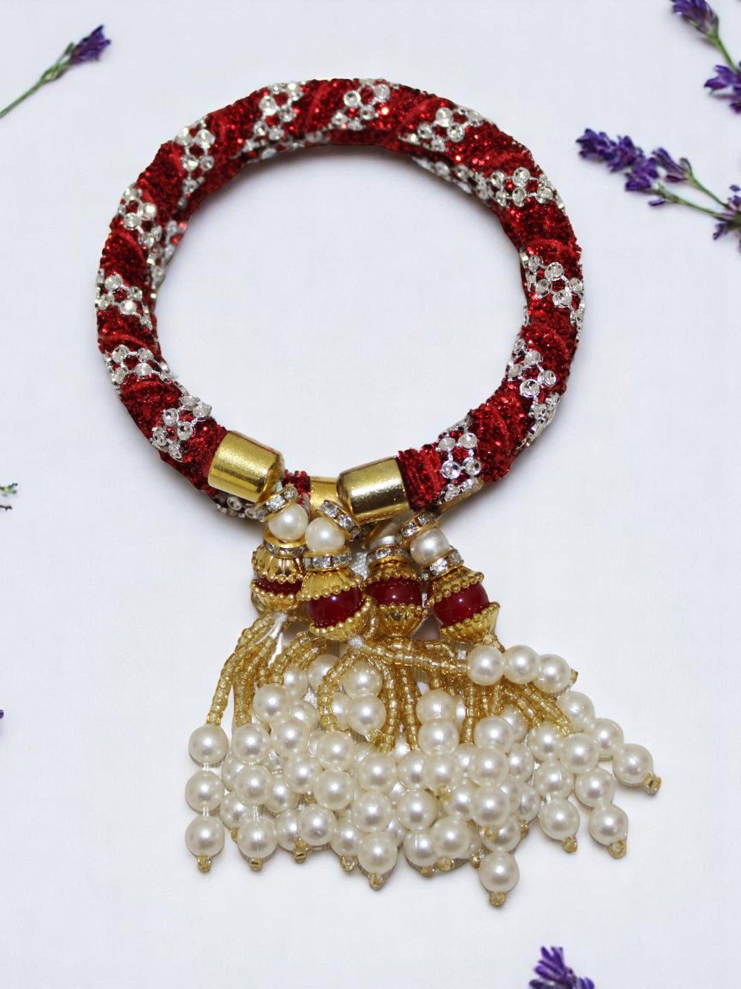Jolly Faces Stones-Studded & Beaded Bangle