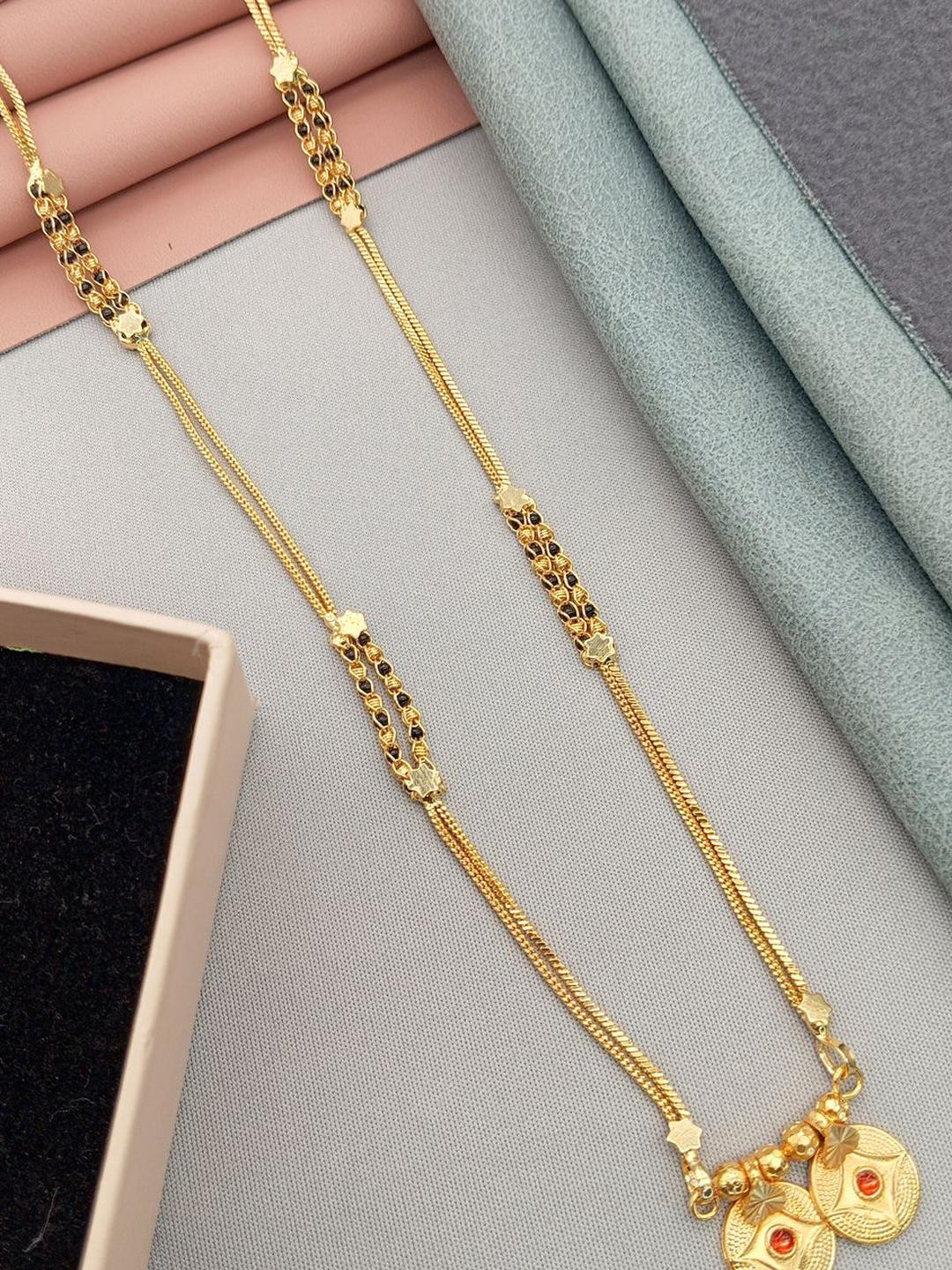 SHANKHRAJ MALL Gold-Plated Metal Mangalsutra