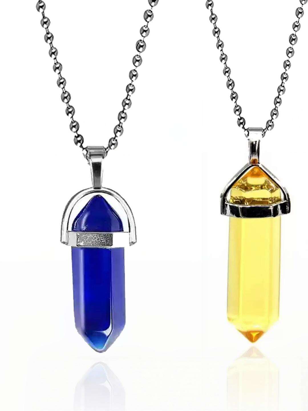 Anvika Blue Brass Pendant
