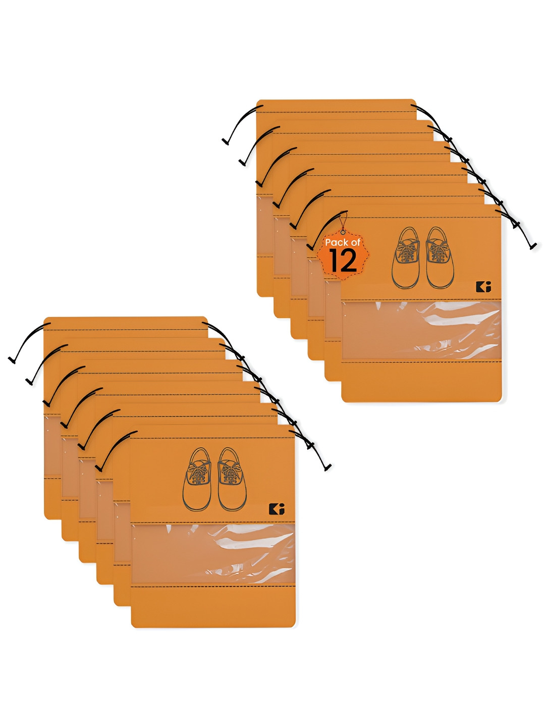 Aura Orange 12 Pcs Shoe Bag for Storage Shoe Cover Travelling Shoe Organiser