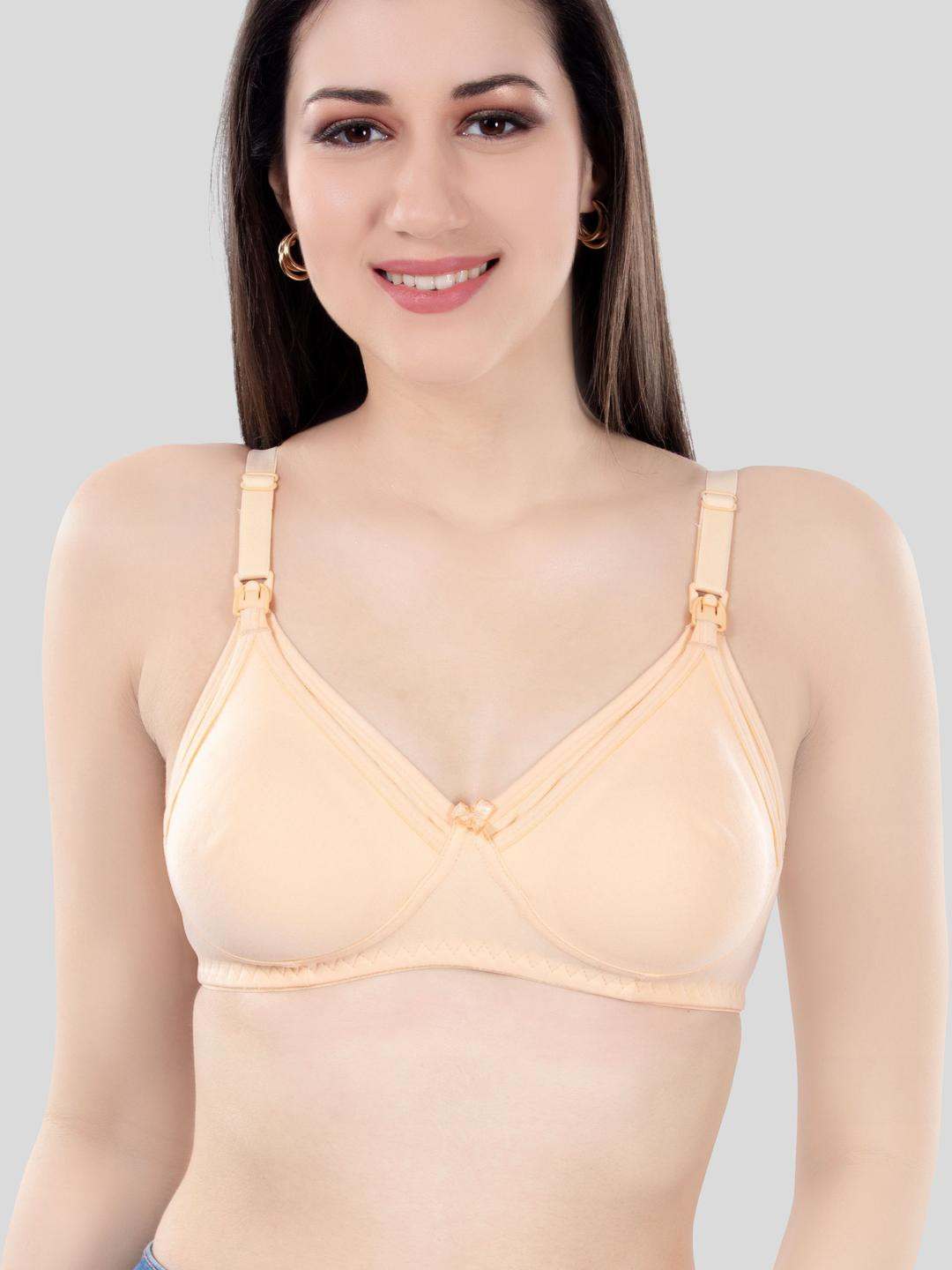 Digsel Cool Cotton Beige Maternity Cotton Bra