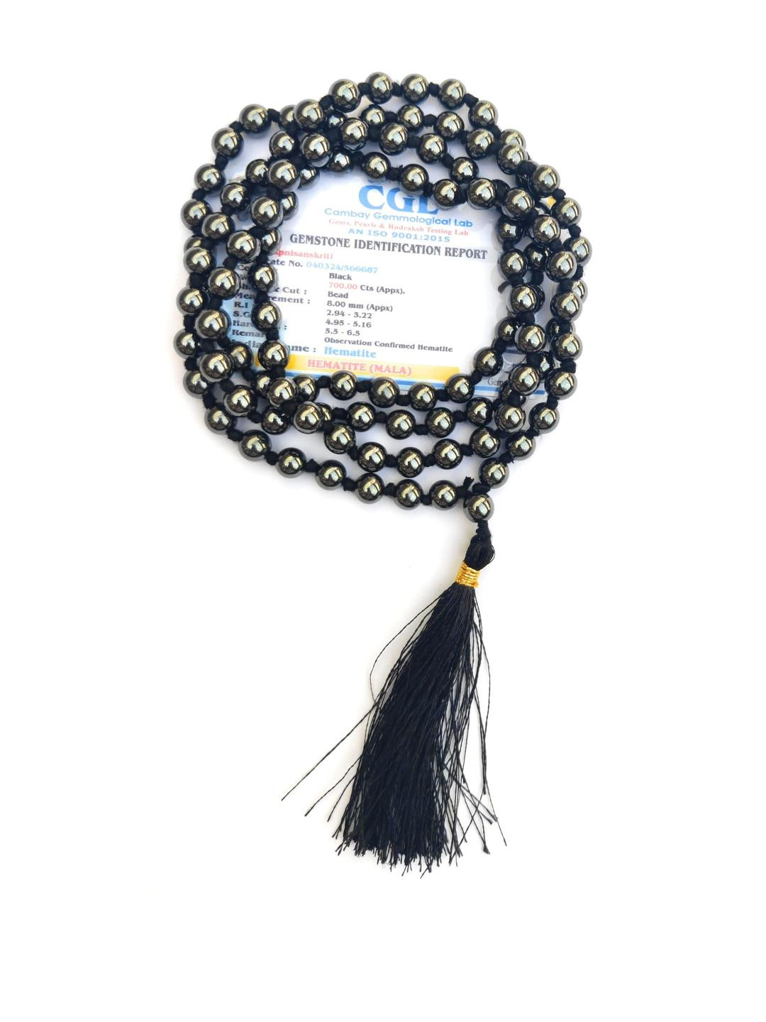 Apnisanskriti Unisex Hematite Stone Mala