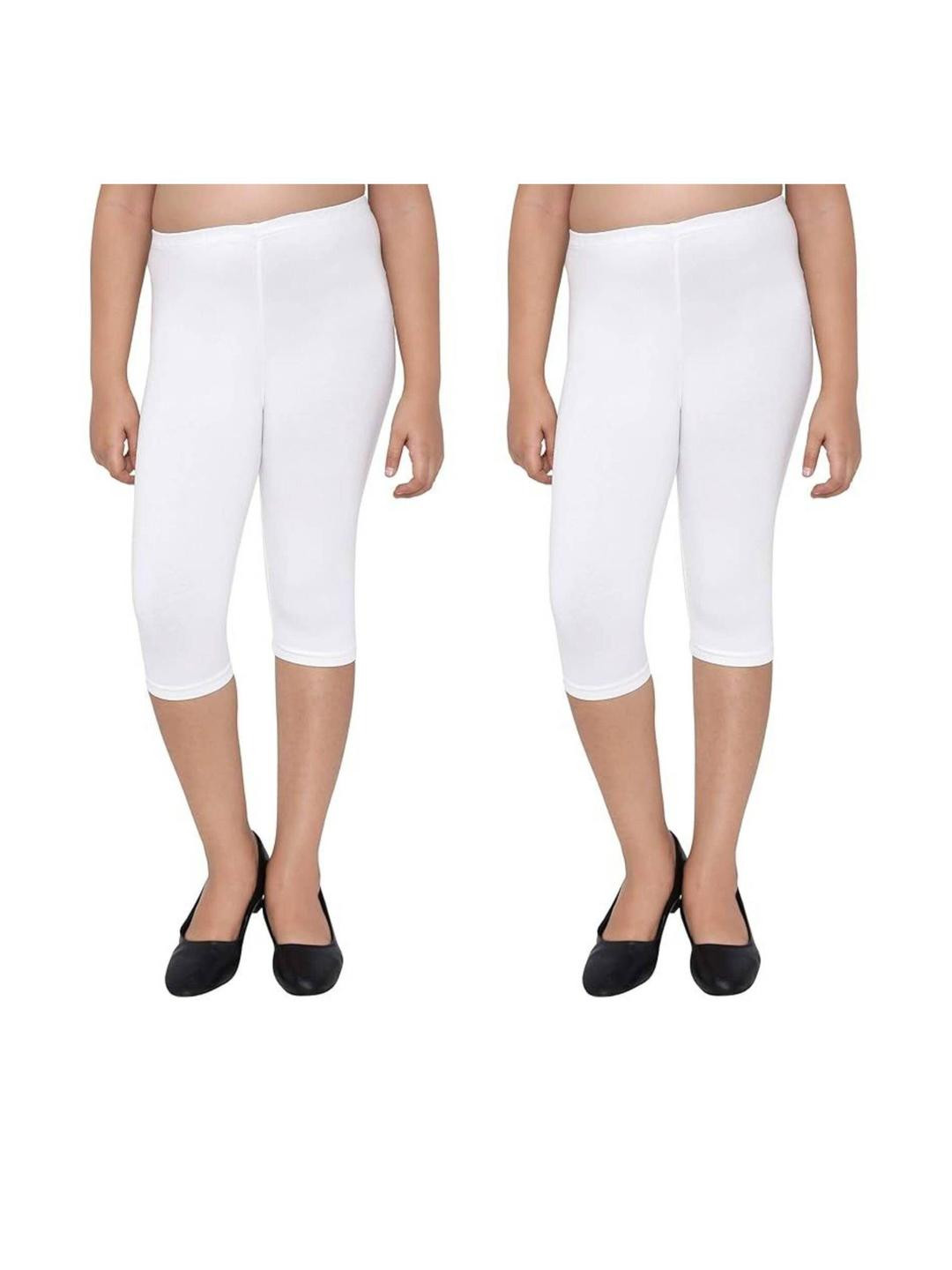 Tik Tok WEARS Girls White Cotton Capris