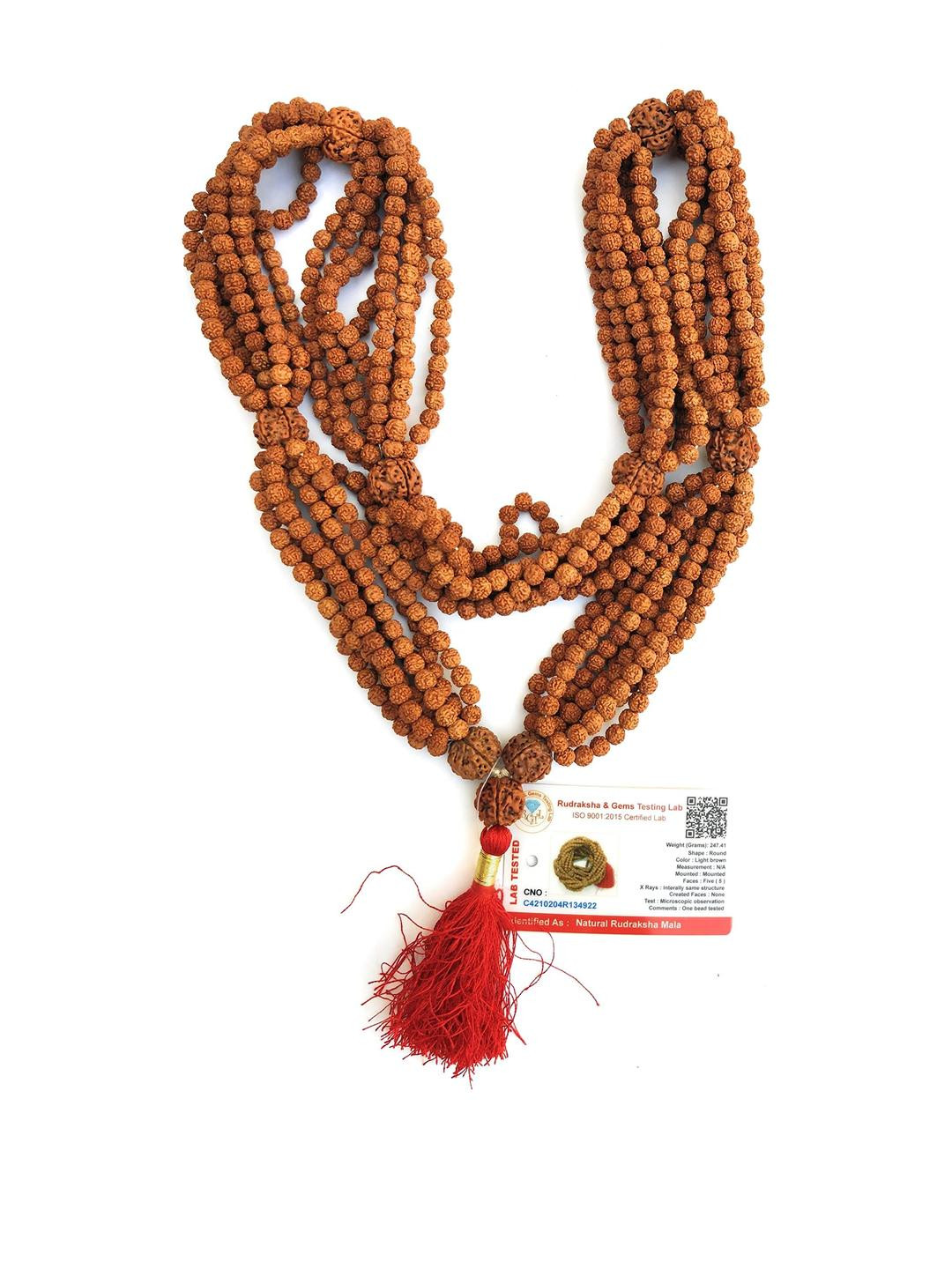 Apnisanskriti Unisex 5 Face Rudraksha 1008+1 Shivling/Temple Mala