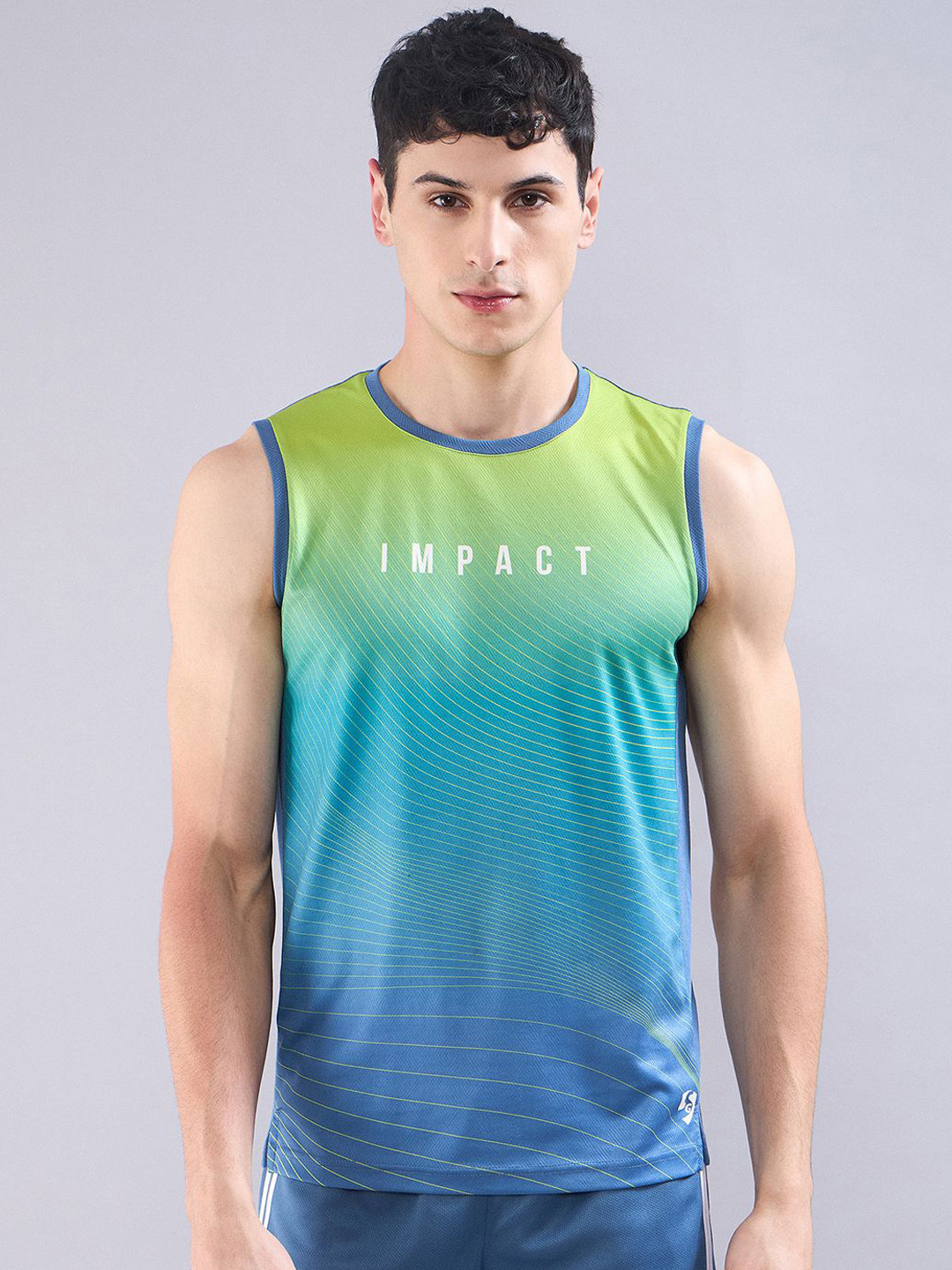 SG Typography Printed Round-Neck Gym Vest H2MV80051