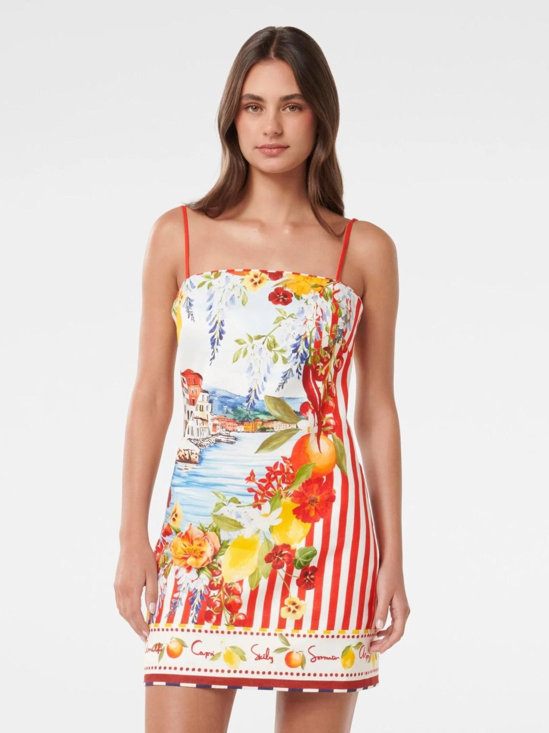 Forever New Women Tropical Print Shoulder Straps Mini Dress