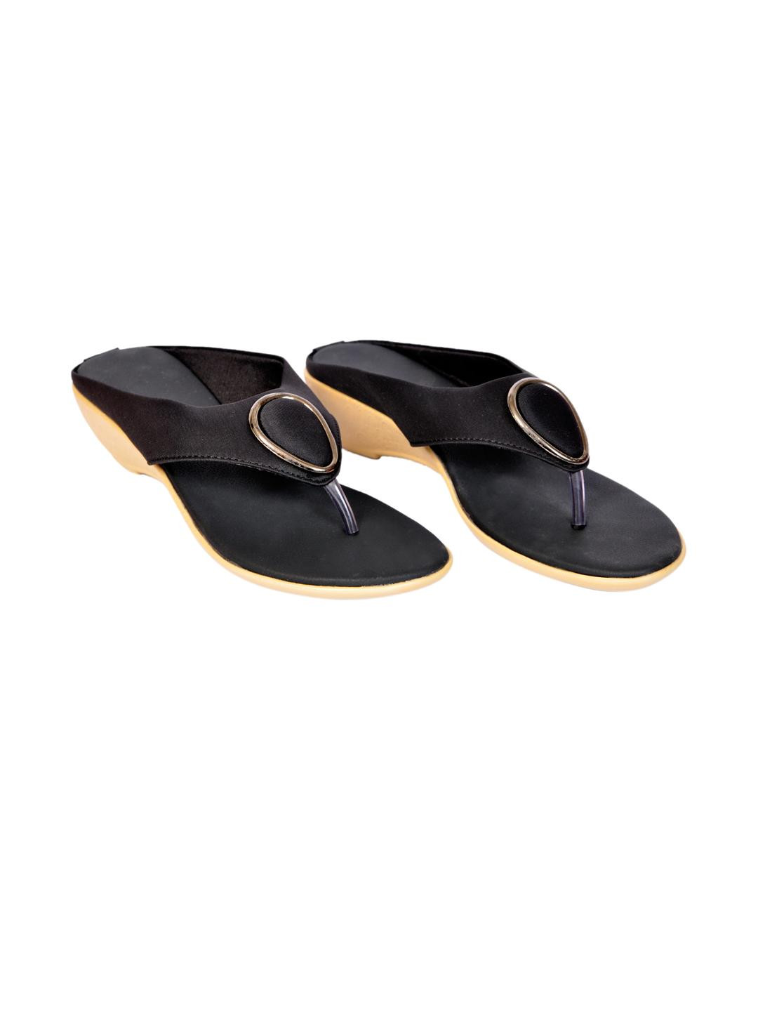 saanvishubh Women Black Platform Heels