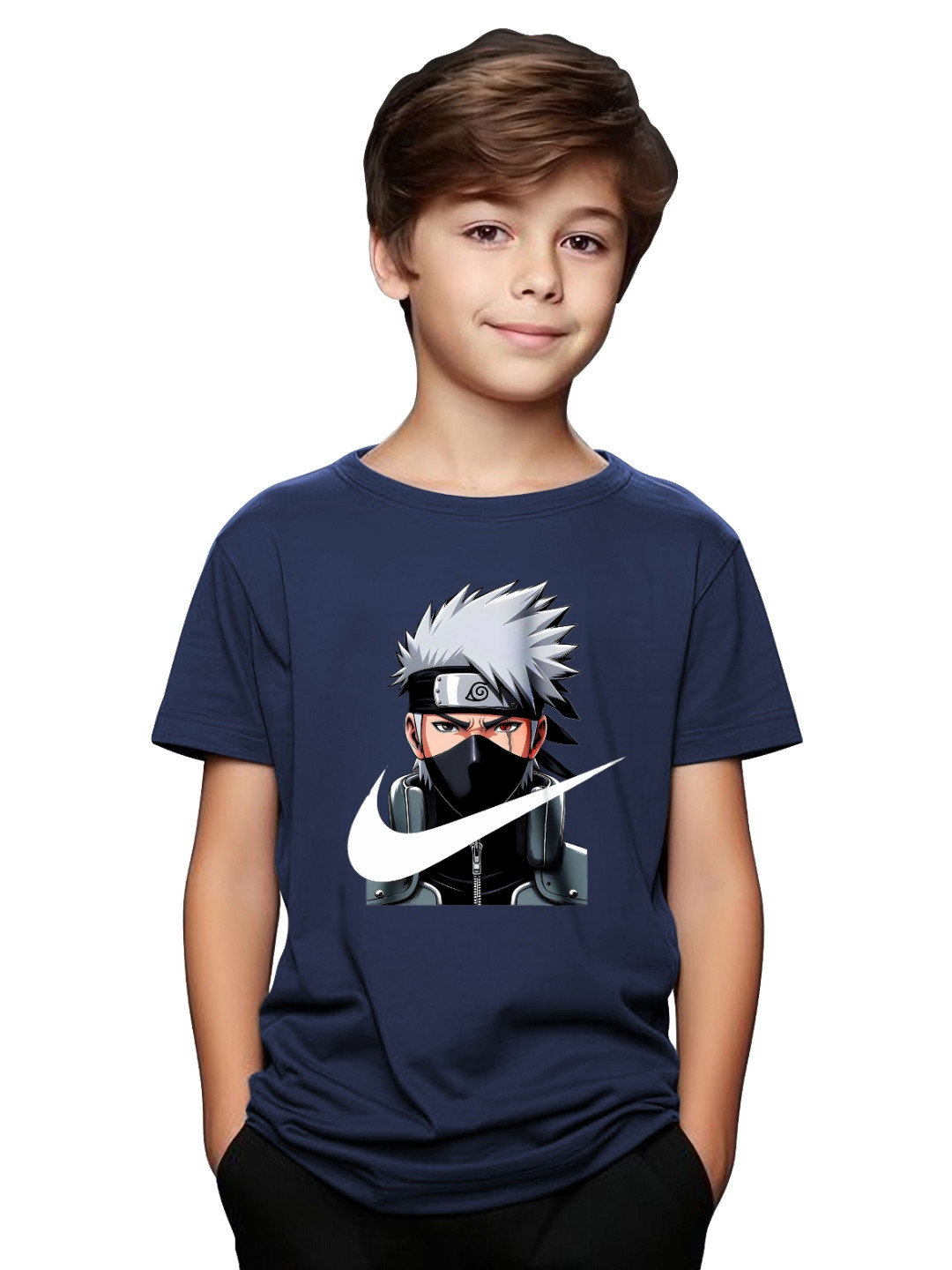 LONDON STREETS Kids-Unisex Anime Graphic Printed Cotton T-shirt