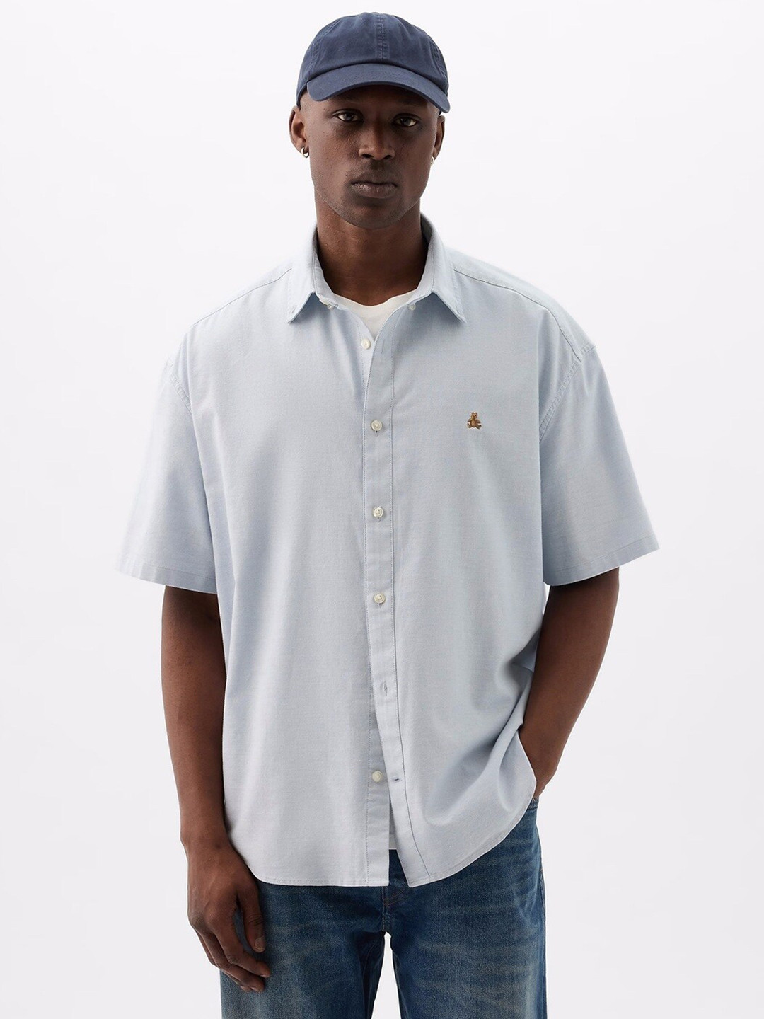 GAP Button-Down Collar Drop-Shoulder Sleeves Relaxed Fit Casual Shirt