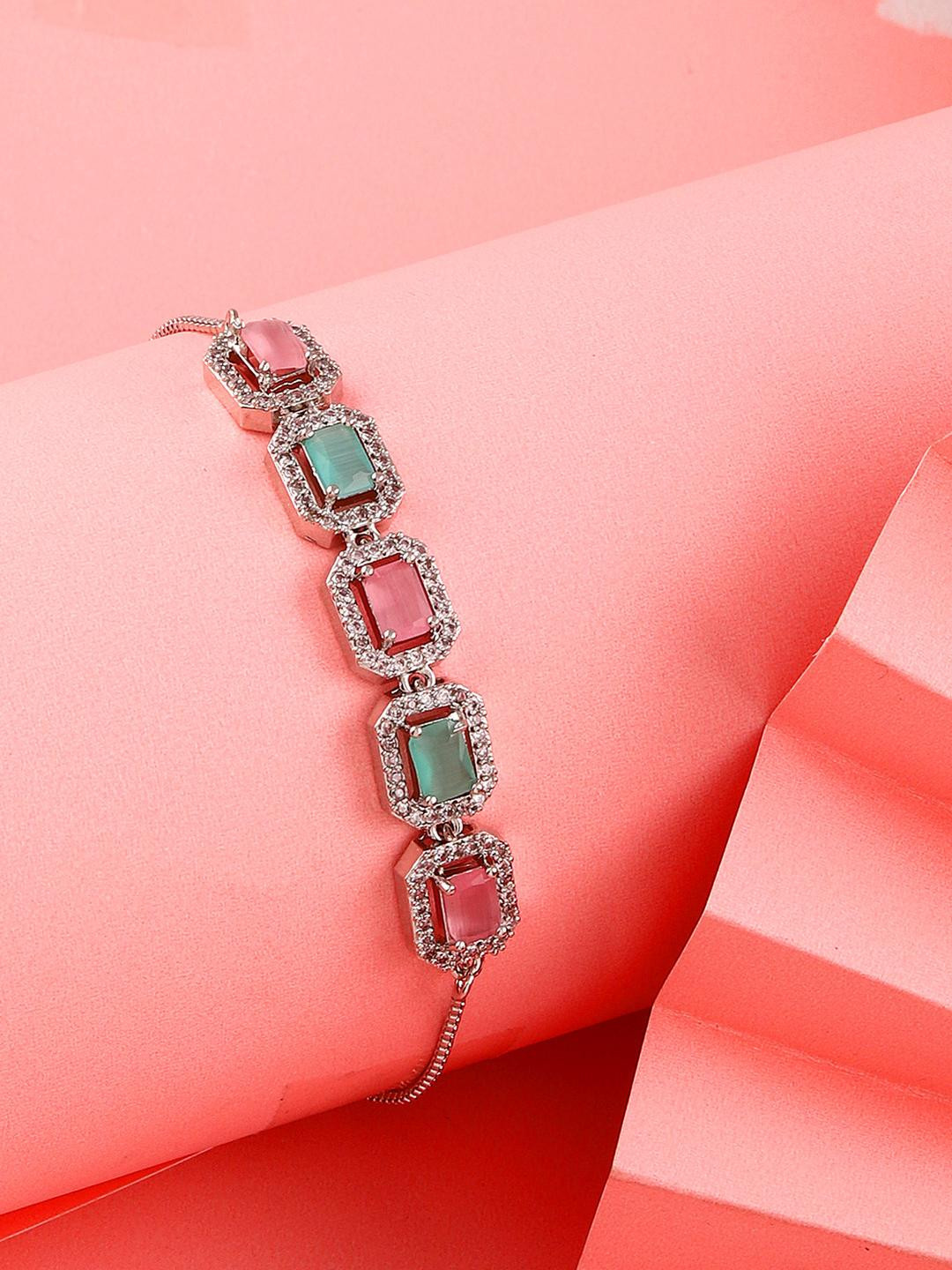 Bhagya Lakshmi Silver-Plated stone Bracelet