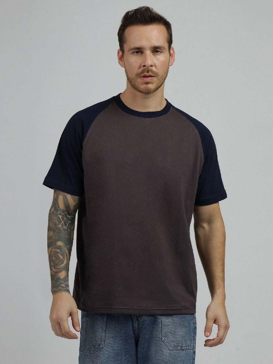 Be Savage Colourblocked Cotton Round Neck Short Sleeves T-shirt