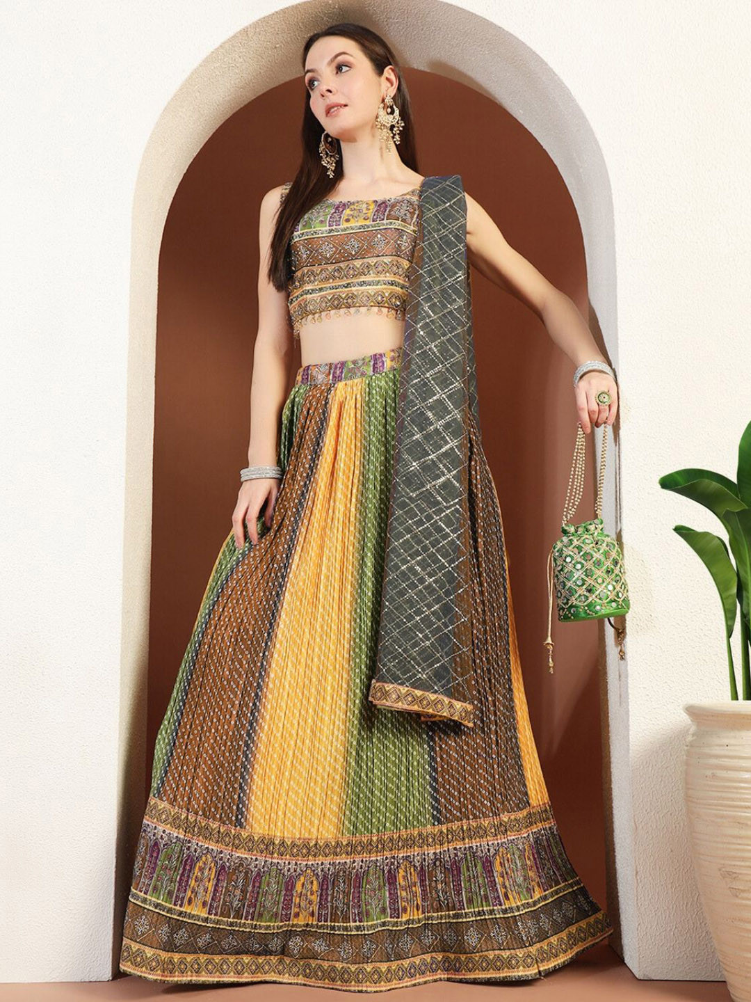 Chhabra 555 Ombre Bandhani Embellished Lehenga With Choli & Dupatta