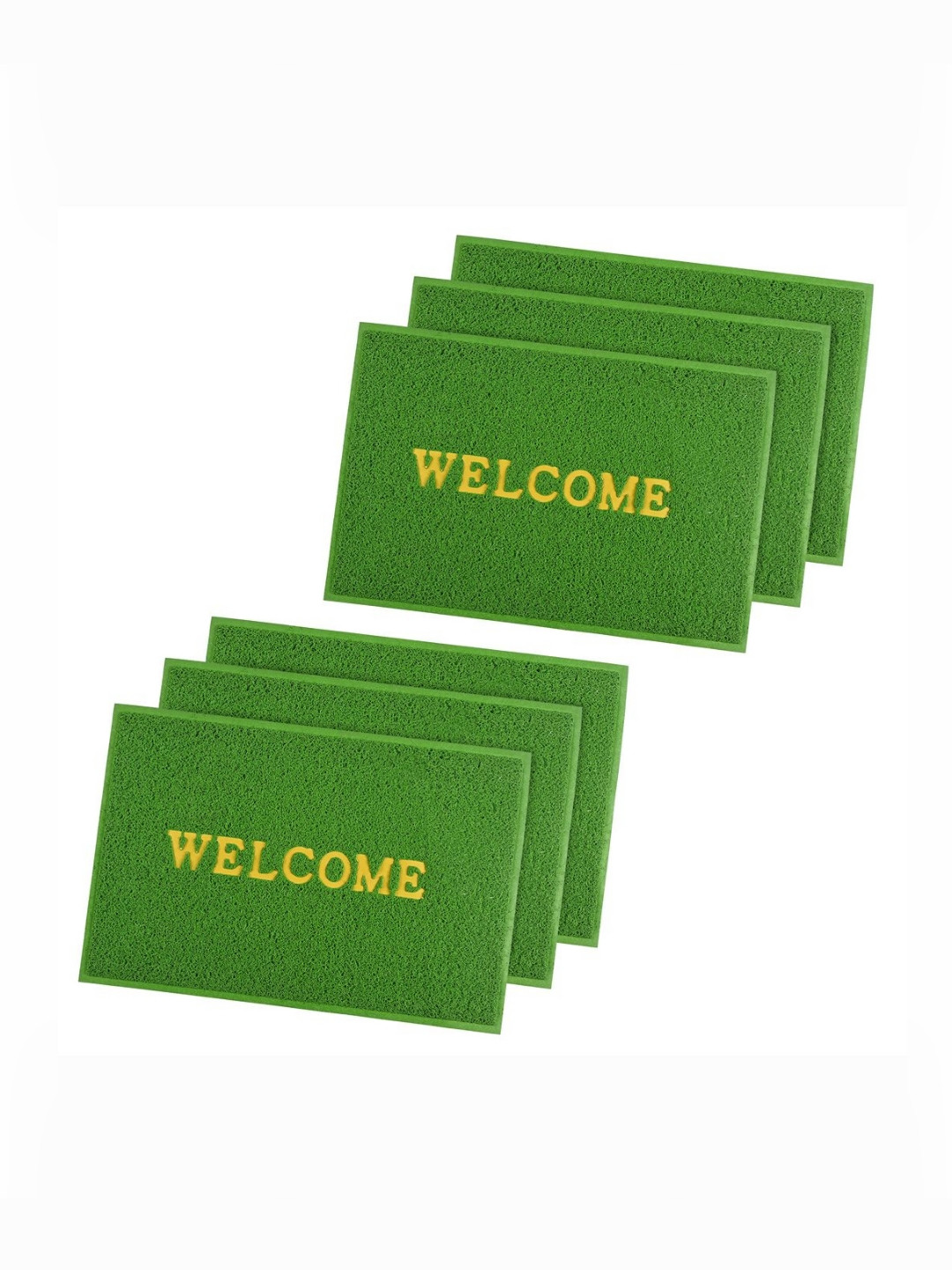Aura 6Pcs Green Self-Designed Anti-Slip Eco-Friendly Absorbent Large Doormats