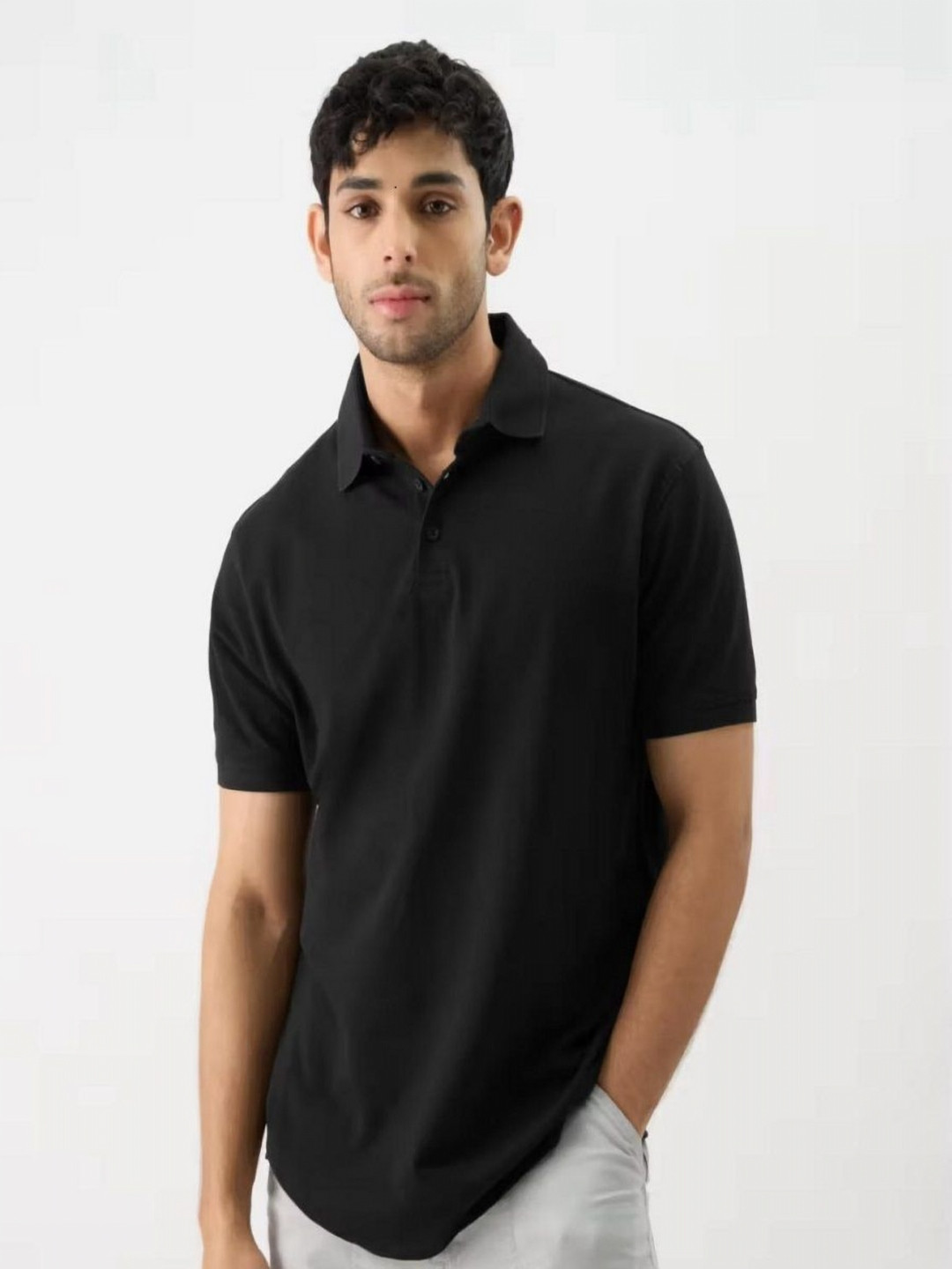 ATTITUDE START OF FASHION Polo Collar Short Sleeves T-shirt