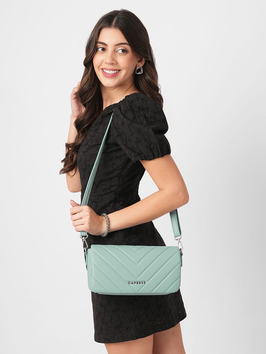 Caprese Riko Women Blue Large Sling Bag