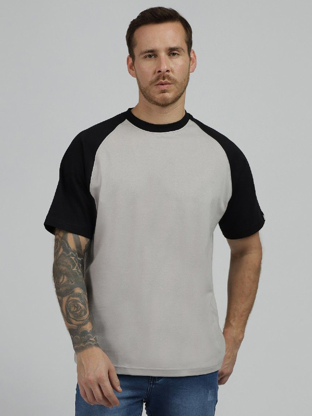 Be Savage Colourblocked Cotton Round Neck Short Sleeves T-shirt