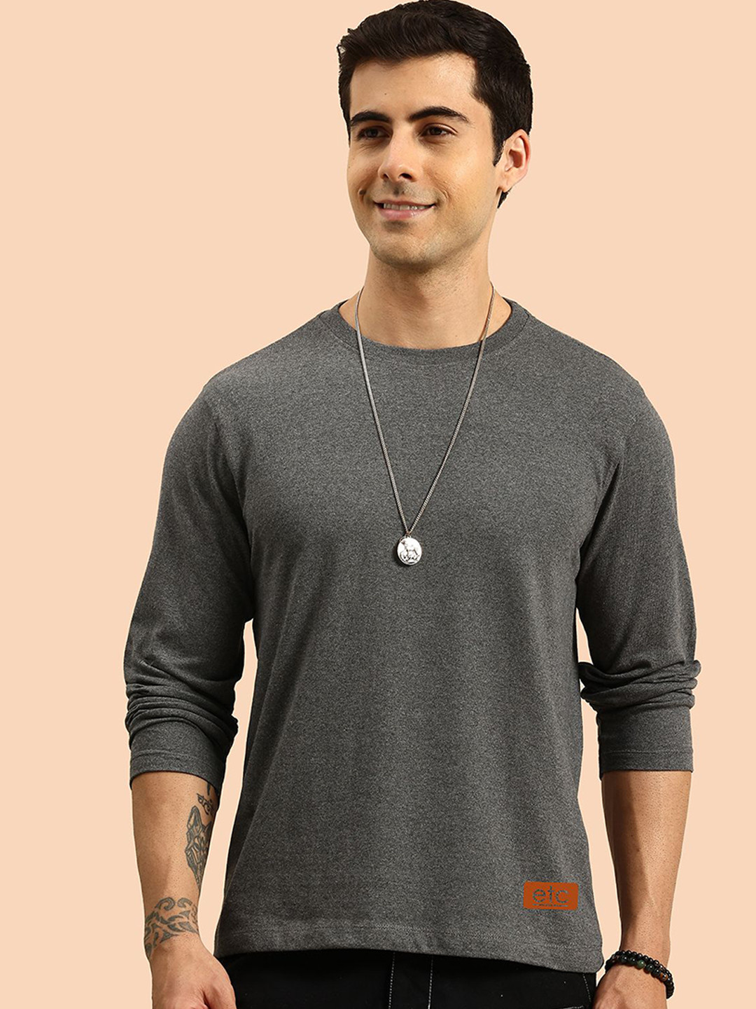ETC Round Neck Full Sleeves Regular Fit T-shirt