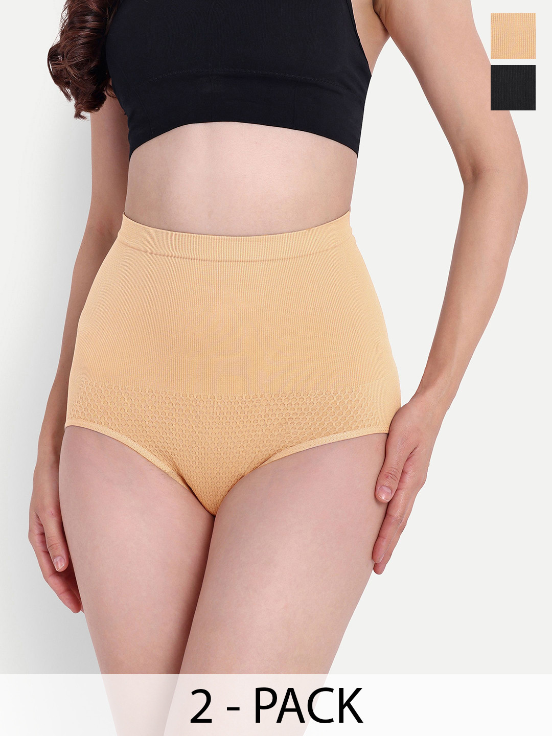 CALBONE Pack Of 2 Seamless High Waist Tummy Tucker Shapewear