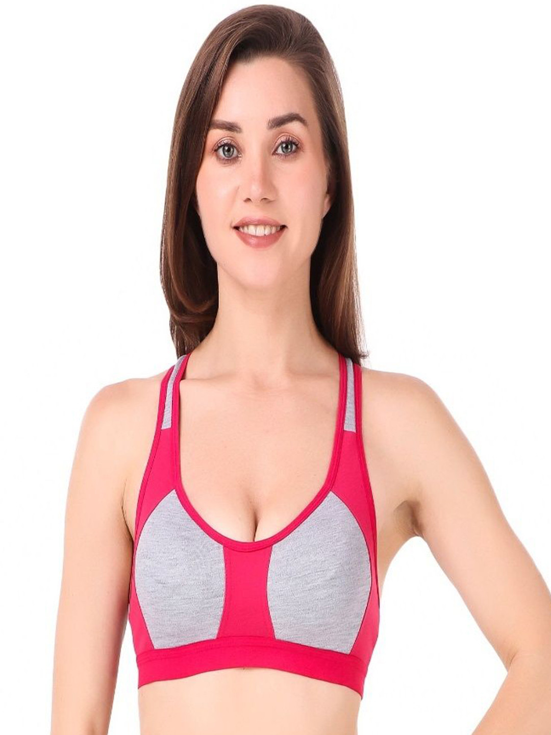 EMPISTO Colourblocked Non Padded Full Coverage Underwired Workout Bra