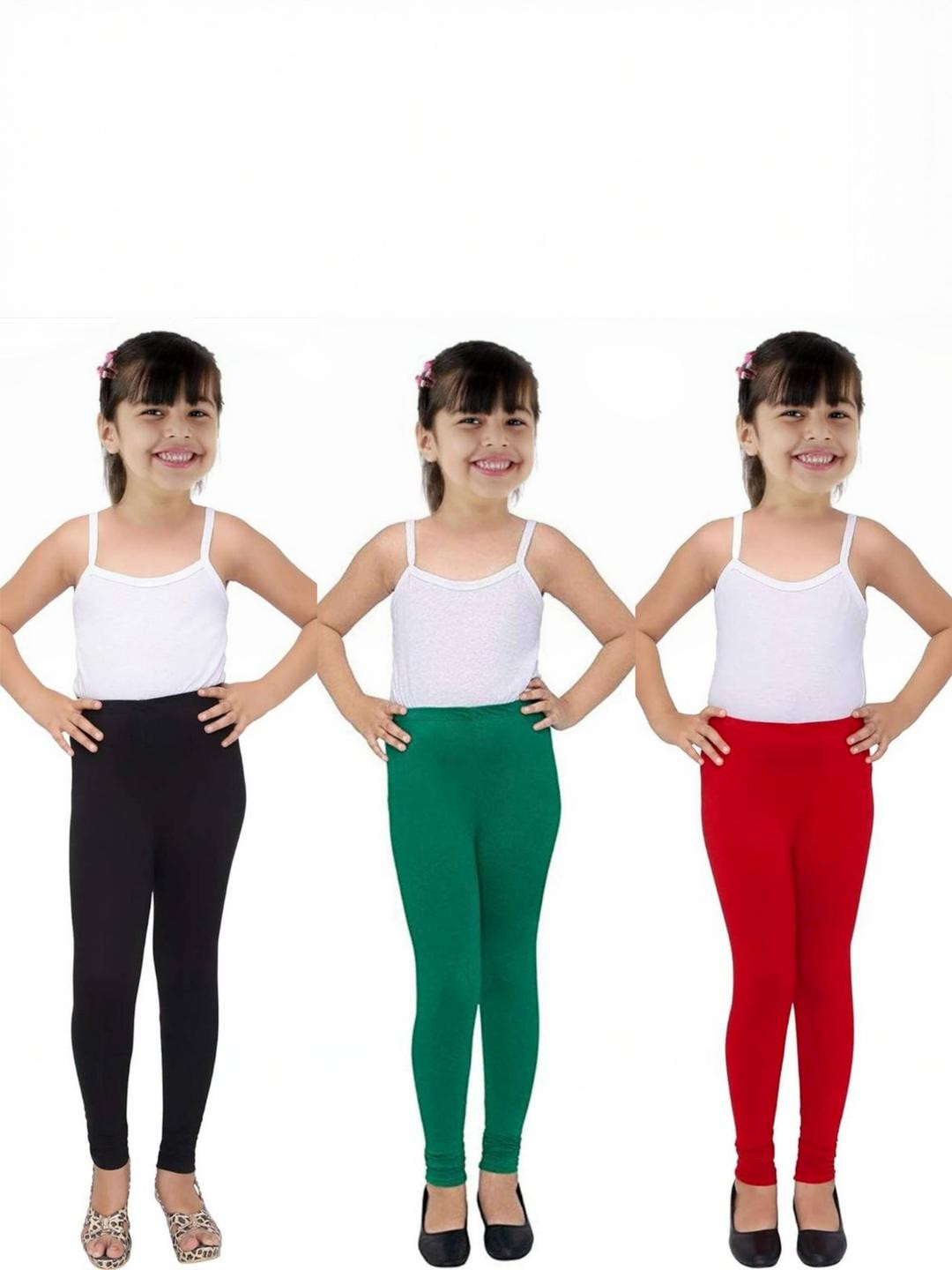 Tik Tok WEARS Girls Black Churidar Length Leggings