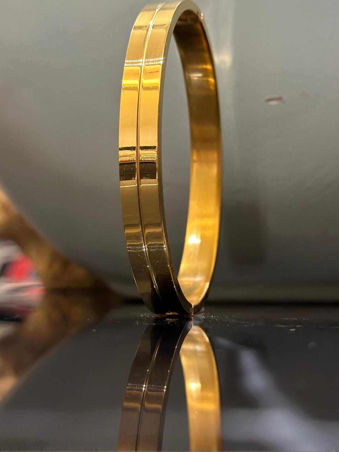 ANTICO Men Gold-Plated Kada Bracelet