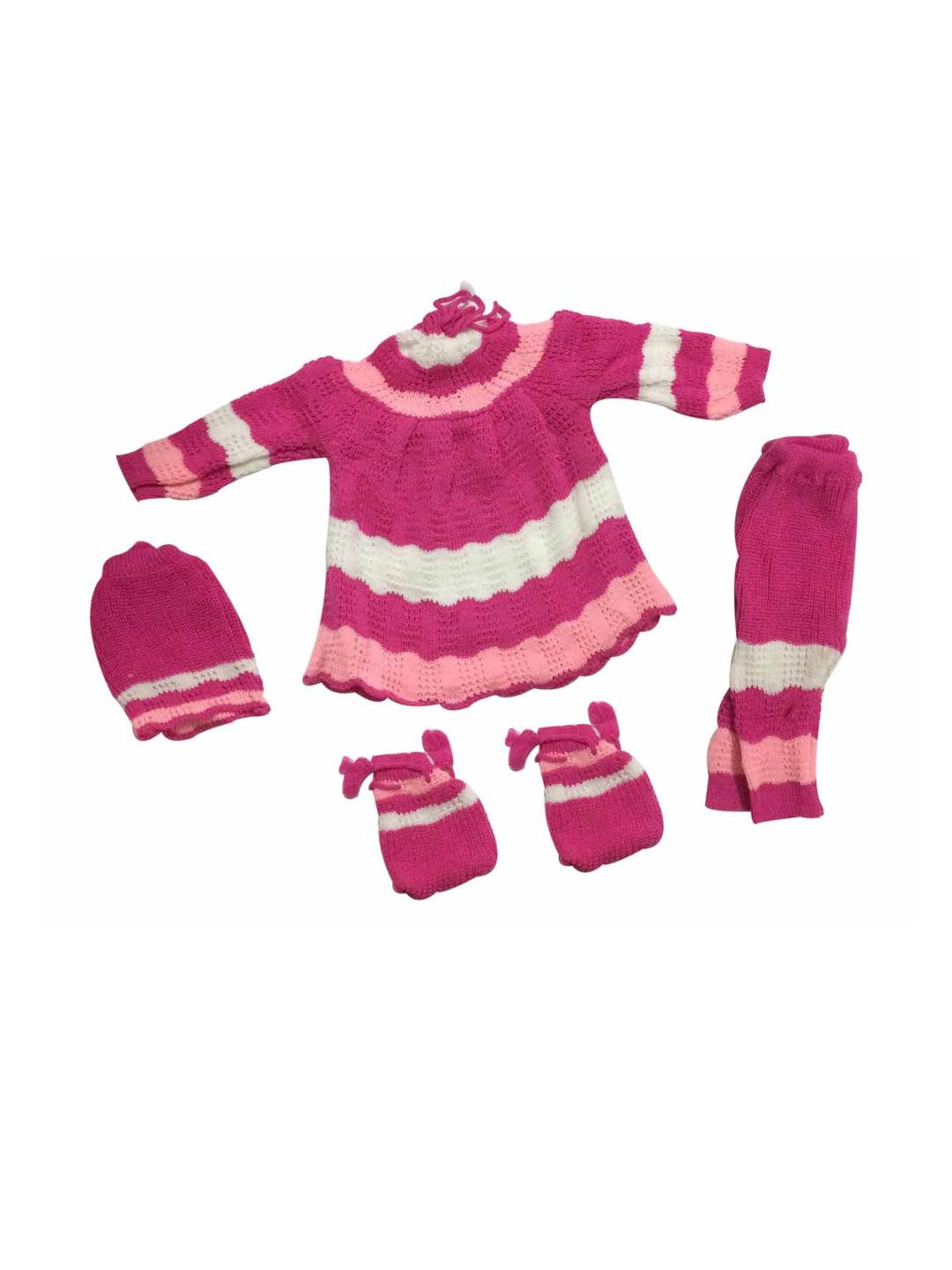 Cute Collection Striped Woolen Baby Apparel Gift Set