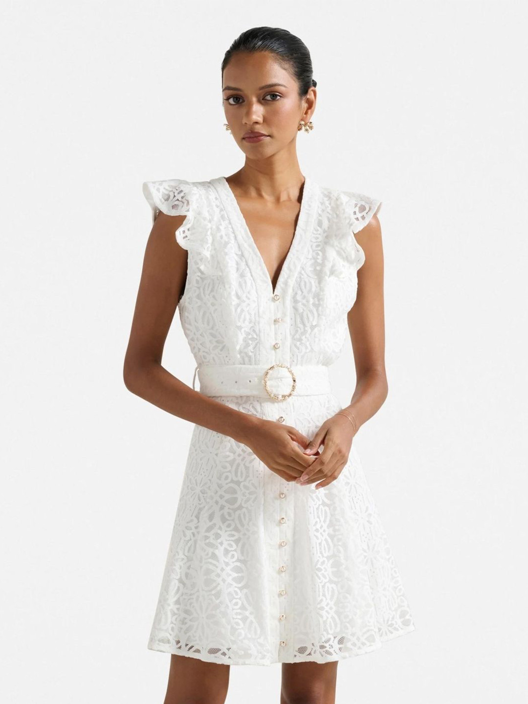 Forever New Women Lace A-Line Mini Dress