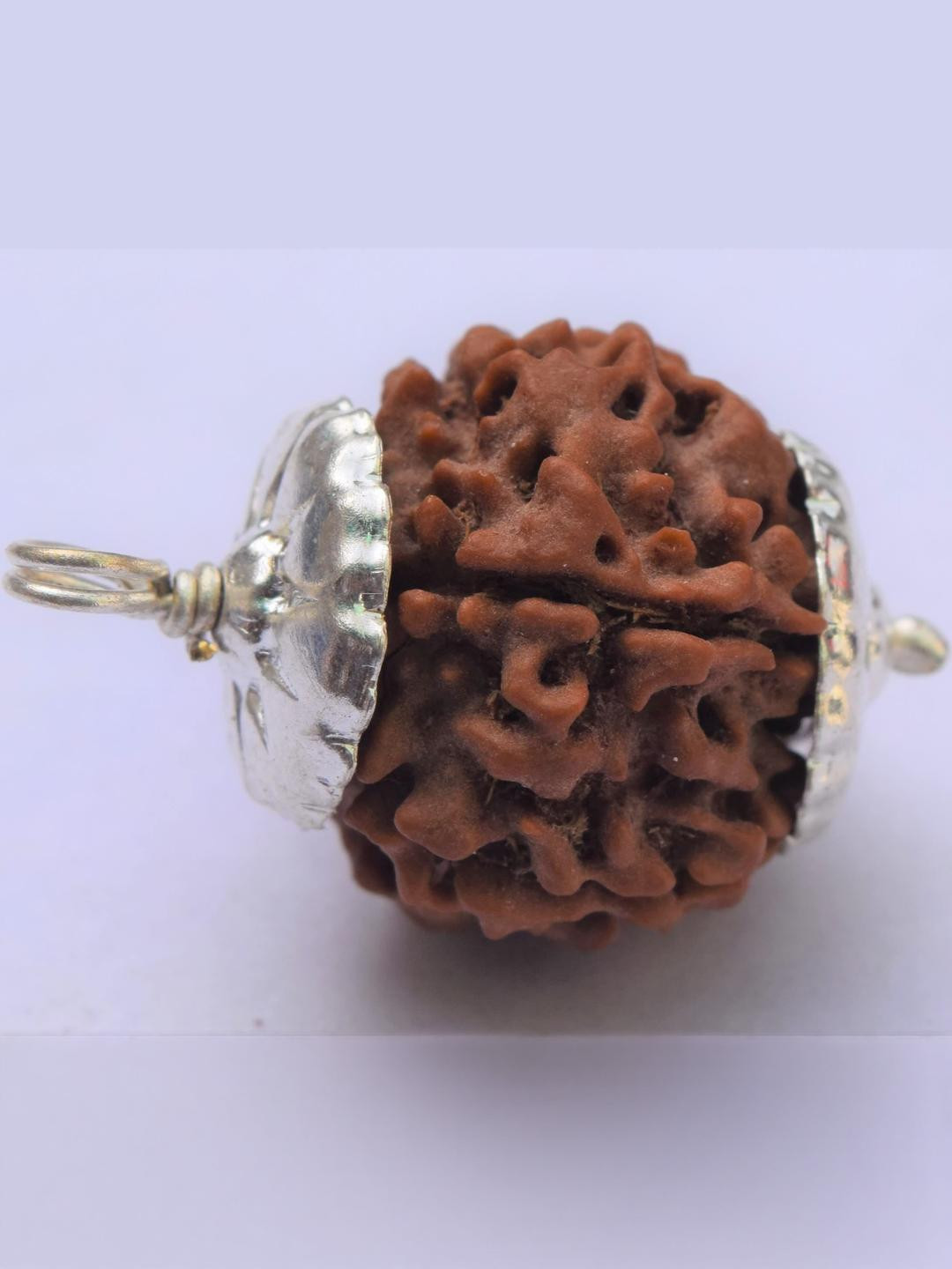 Apnisanskriti Unisex 5 Face Rudraksha Silver Plated Pendant
