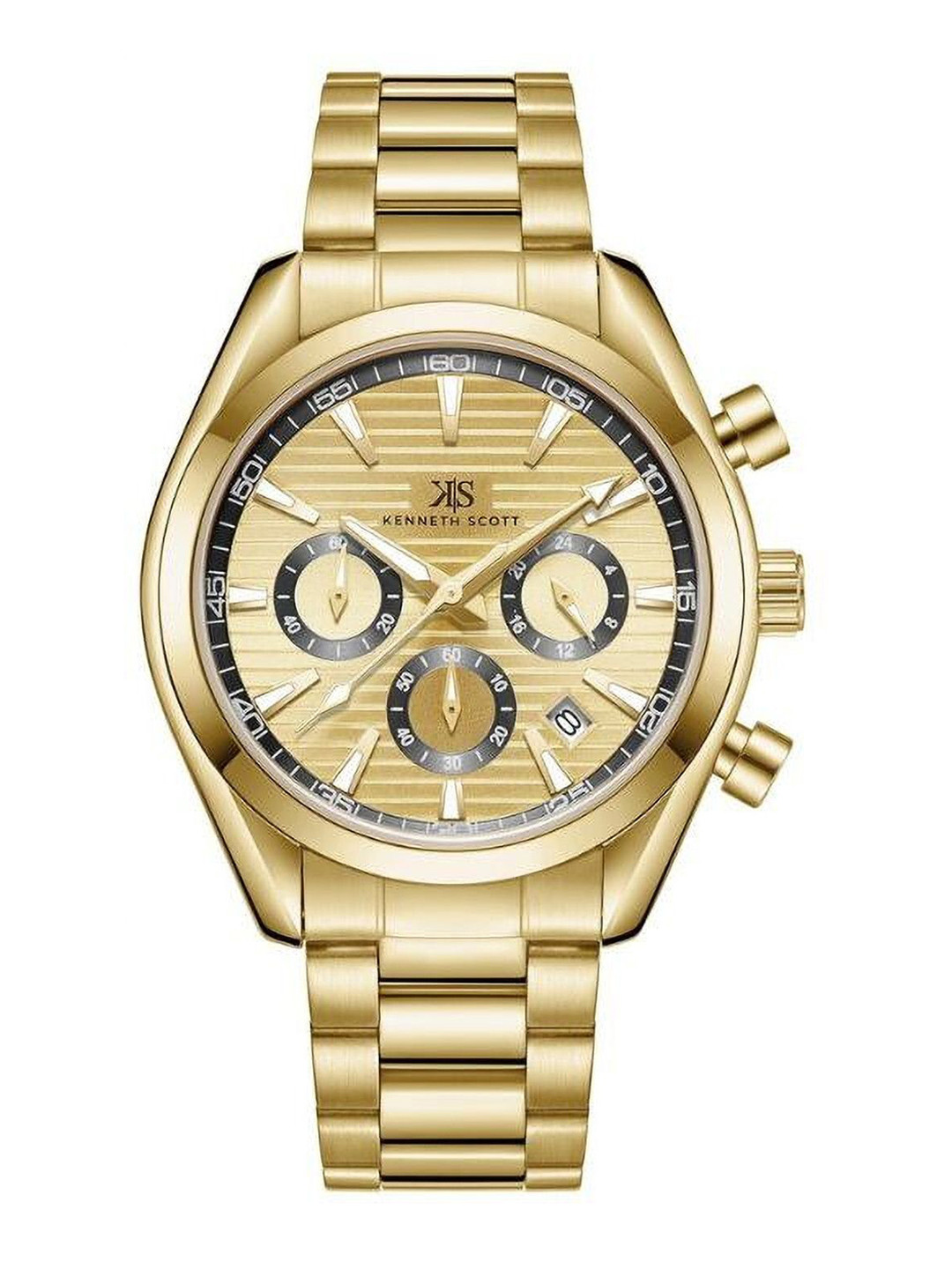 KENNETH SCOTT Men Dial & Stainless Steel Bracelet Style Multi Function Watch K23150-GBGC