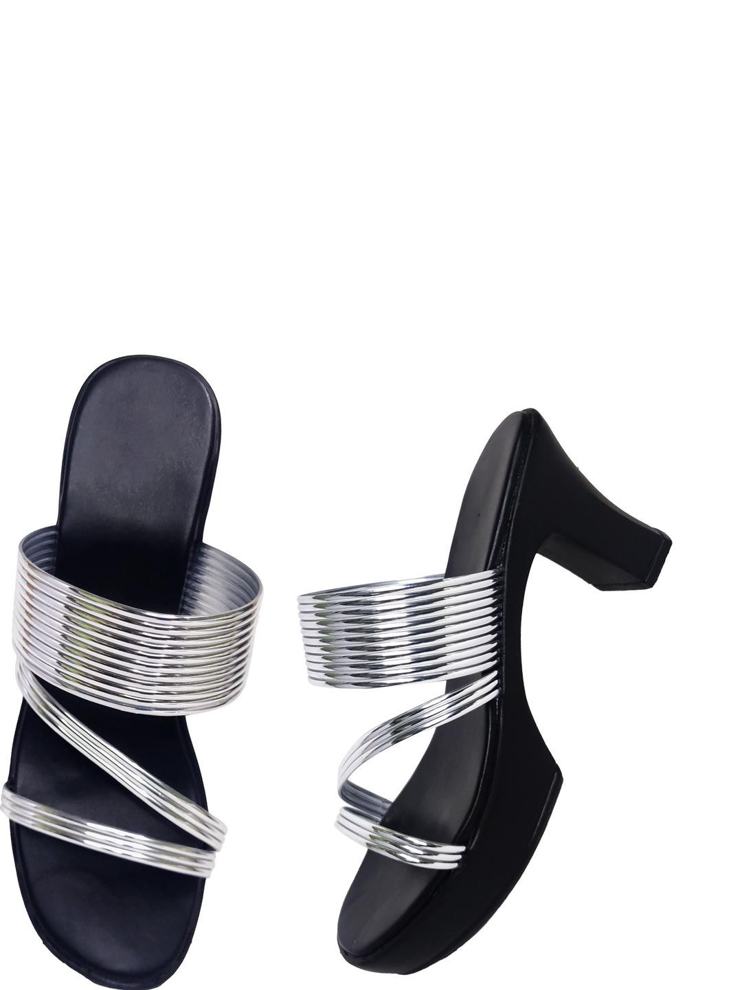 saanvishubh Women Silver Platform Heels