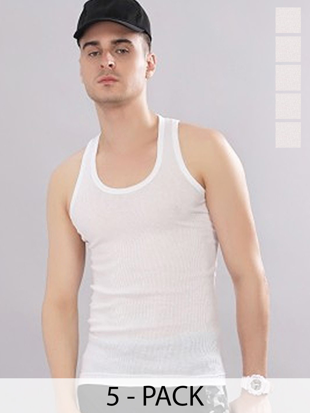 CAVENDERS 5-Pcs Pure Cotton Breathable Innerwear Vests C71=-SWIFT---5- ---85