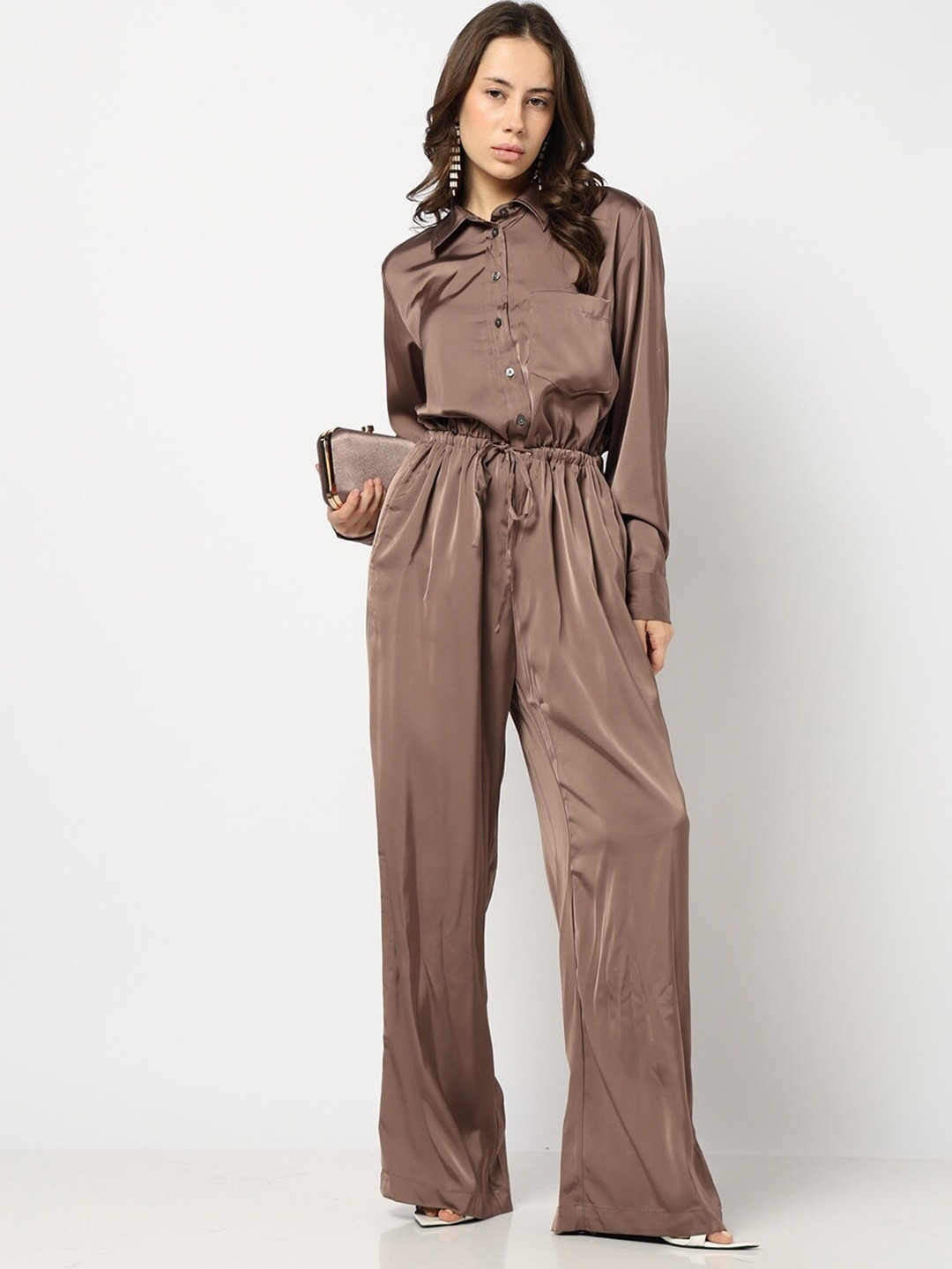 GAP Shirt Collar Waist Tie-Ups Basic Jumpsuit