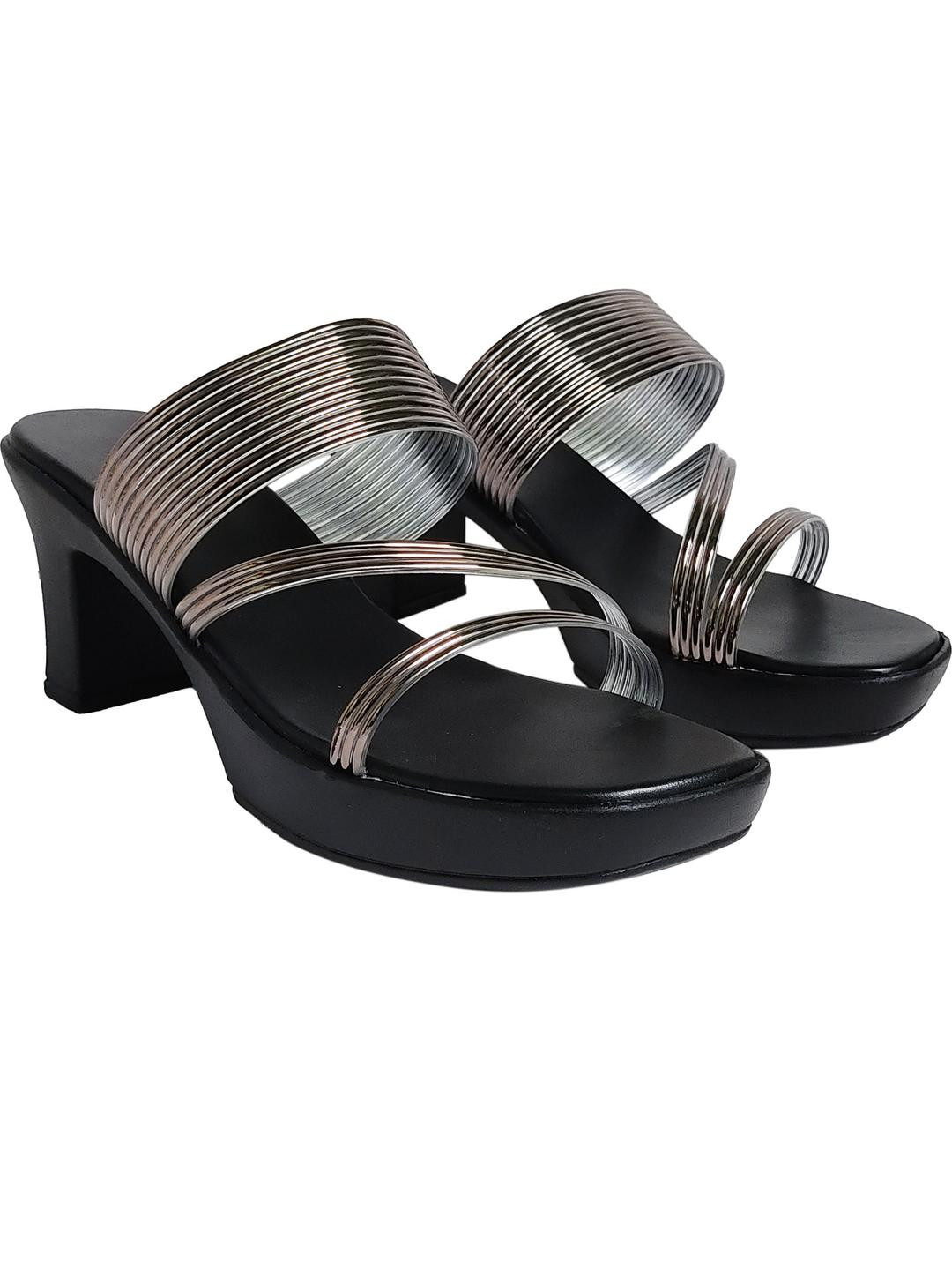 saanvishubh Women Grey Platform Heels