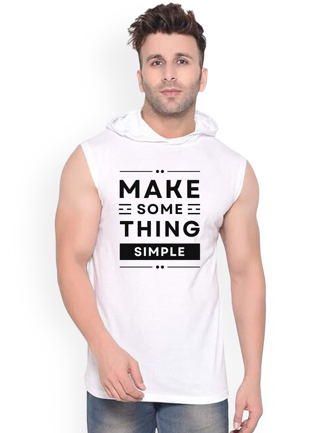 FABSTIEVE Make Something Printed Gym Vest vk t-050_Print-211_gym_vest White M