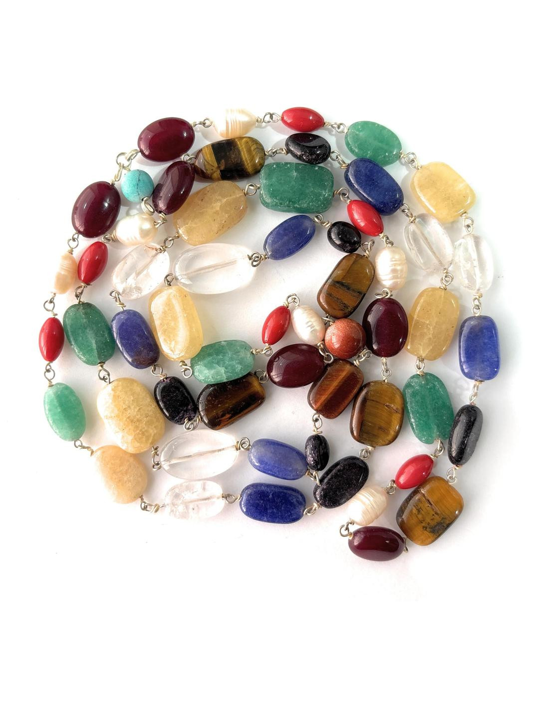 Apnisanskriti Unisex Multi Colour Beads Navratna Mala Chain