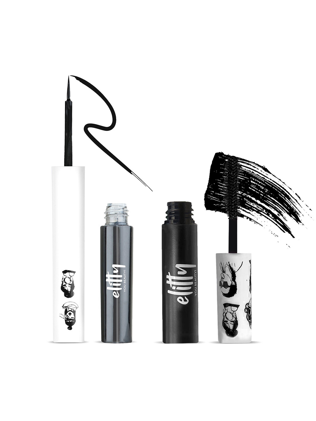 Elitty Set Of 2 Pop Color Eyeliner - 4 ml - Dark Matter & Mascara - 5 ml - Ultimate Black