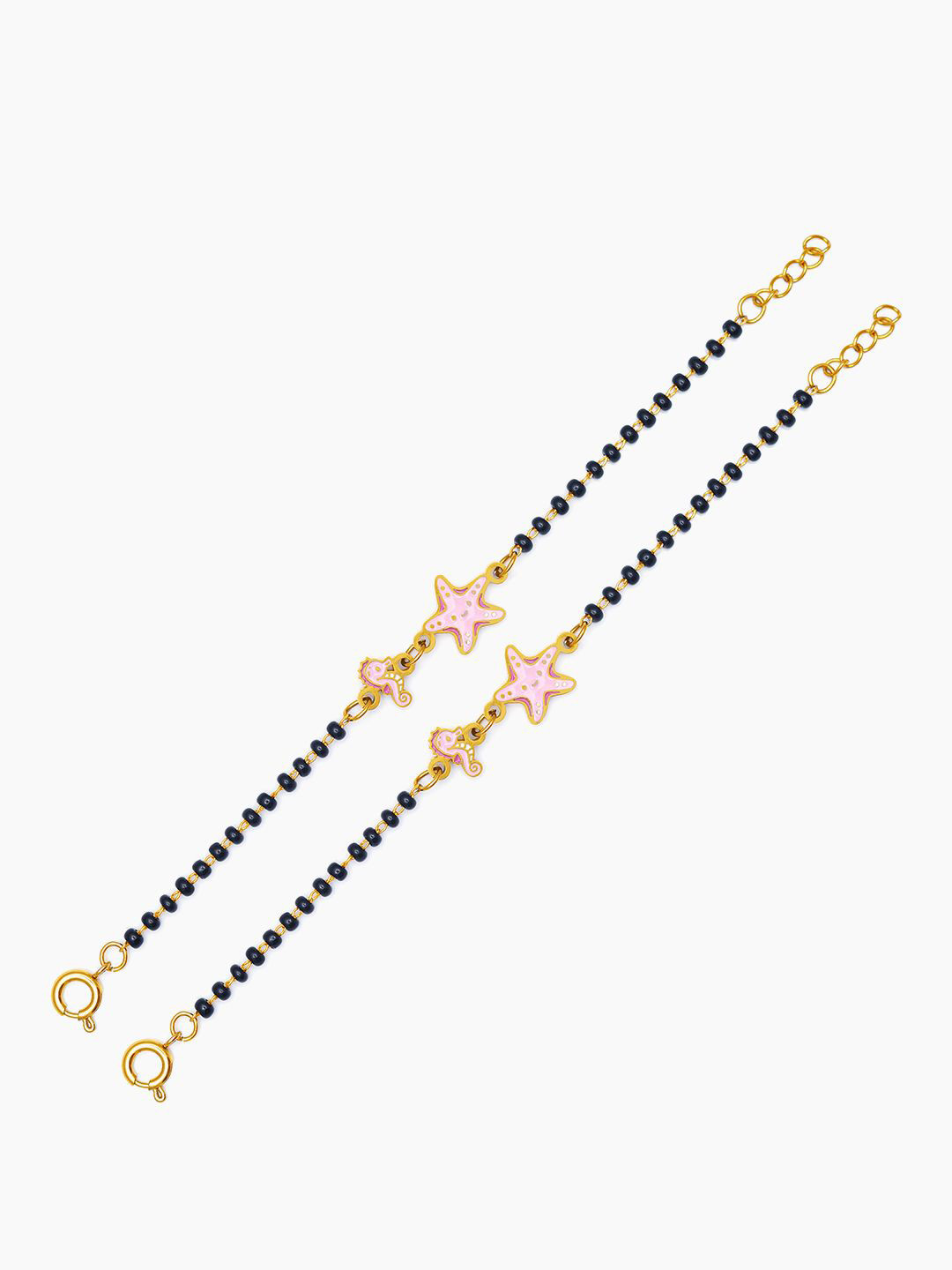 SWASHAA Ocean Dreams Unisex Kids Set Of 2 18KGold-Plated Link Nazariya Bracelets