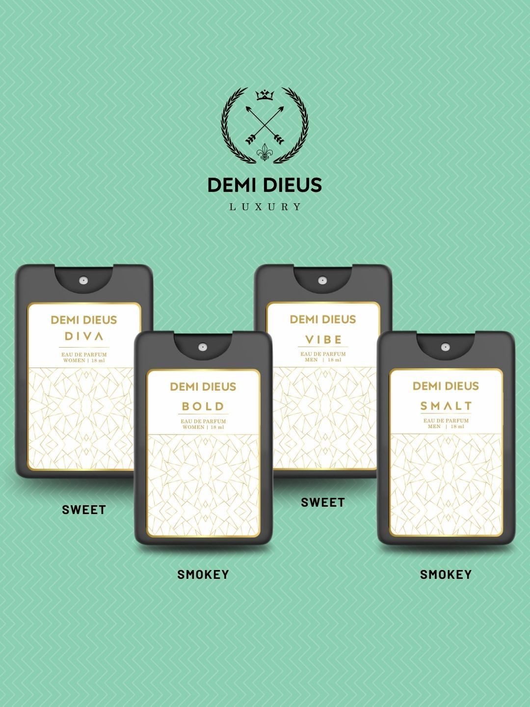 DEMI DIEUS Set Of 4 Diva Bold Vibe & Smalt Eau de Parfum - 18 ml Each