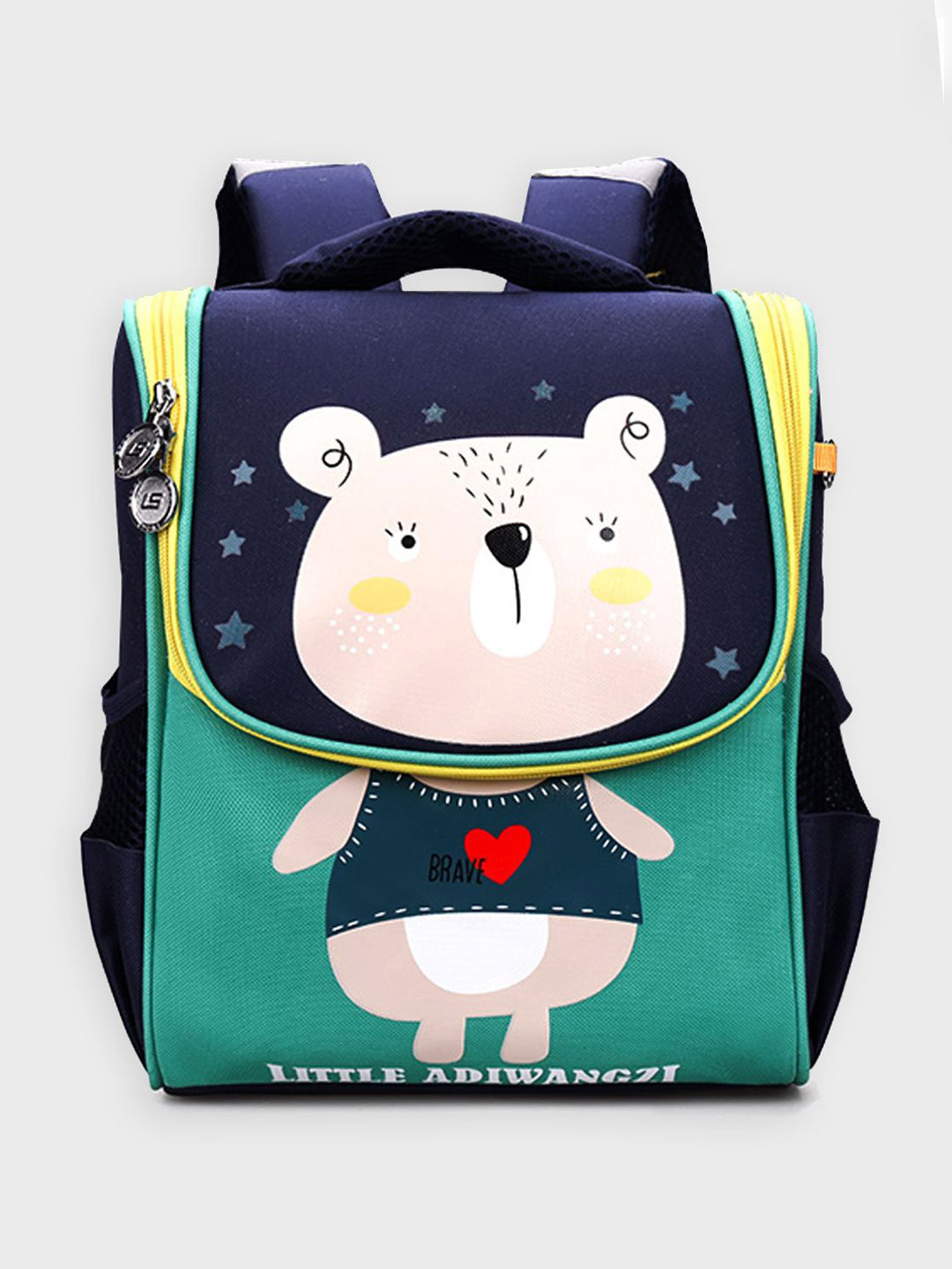 Little Surprise Box LLP Kids Navy Ted Flap Early School Backpack for Toddlers