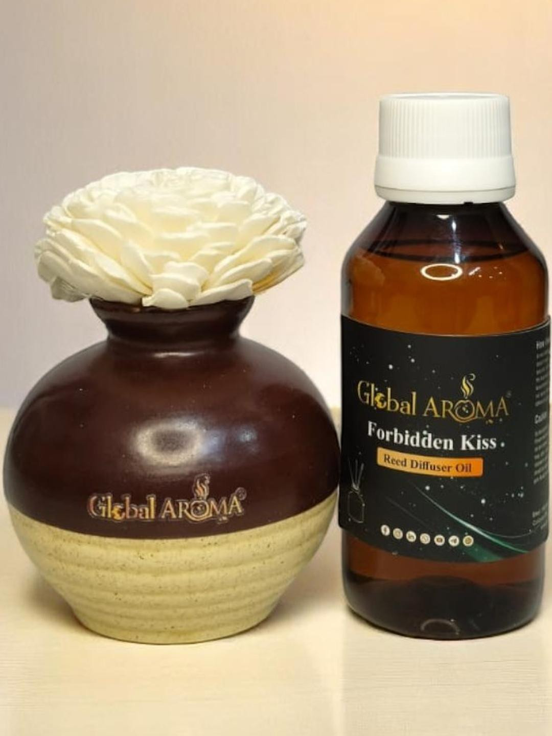 GLOBAL AROMA Forbidden Fragracne Ethenic Flower Pot Reed Diffuser Set