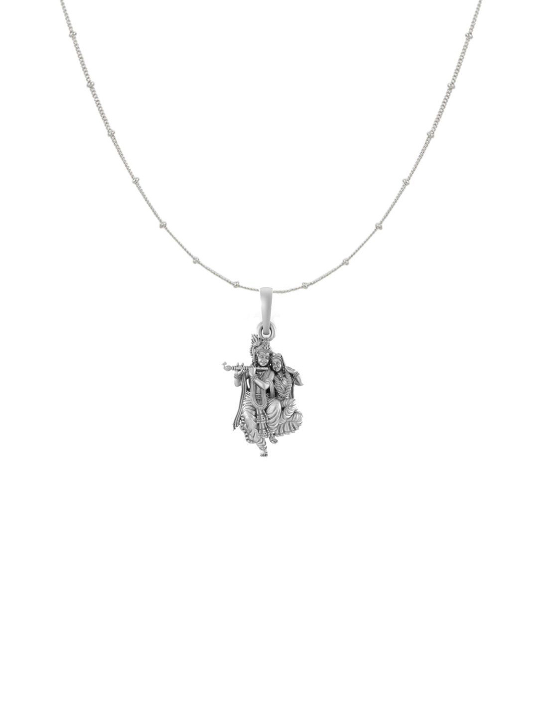 AKSHAT SAPPHIRE 92.5 Sterling Silver Contemporary Radha Krishna Pendant Chain
