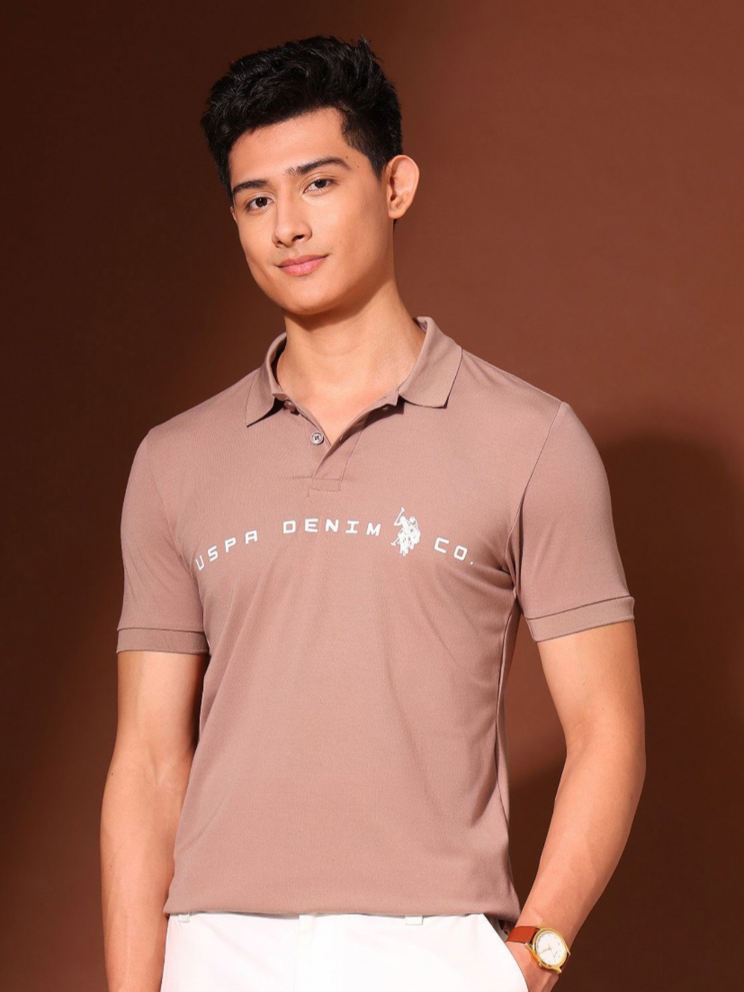 U.S. Polo Assn. Denim Co. Work And Wander Brand Logo Printed Cotton Muscle Fit T-shirt