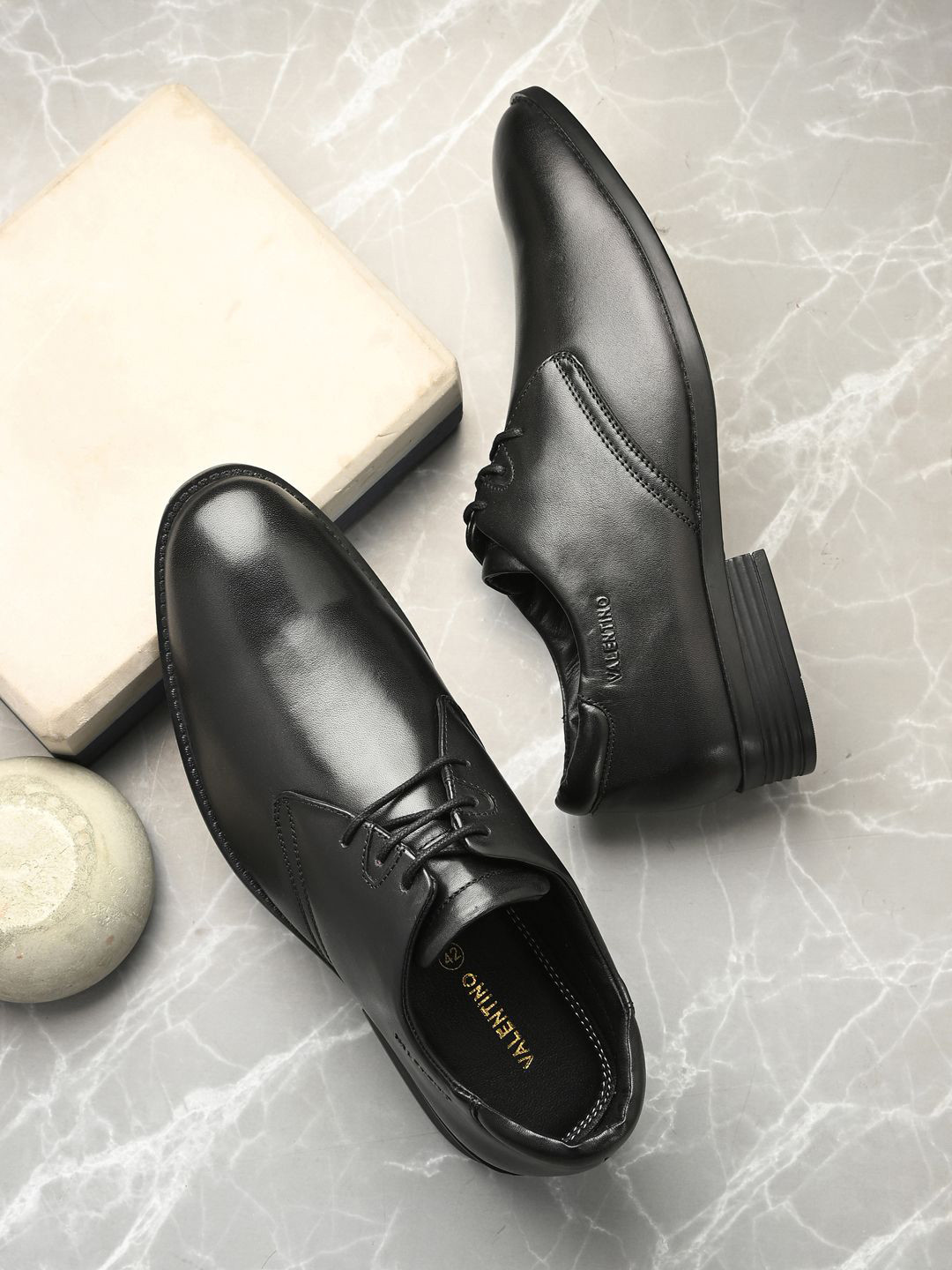 Valentino Men Genuine Leather Lace-Up Formal Derby Shoes