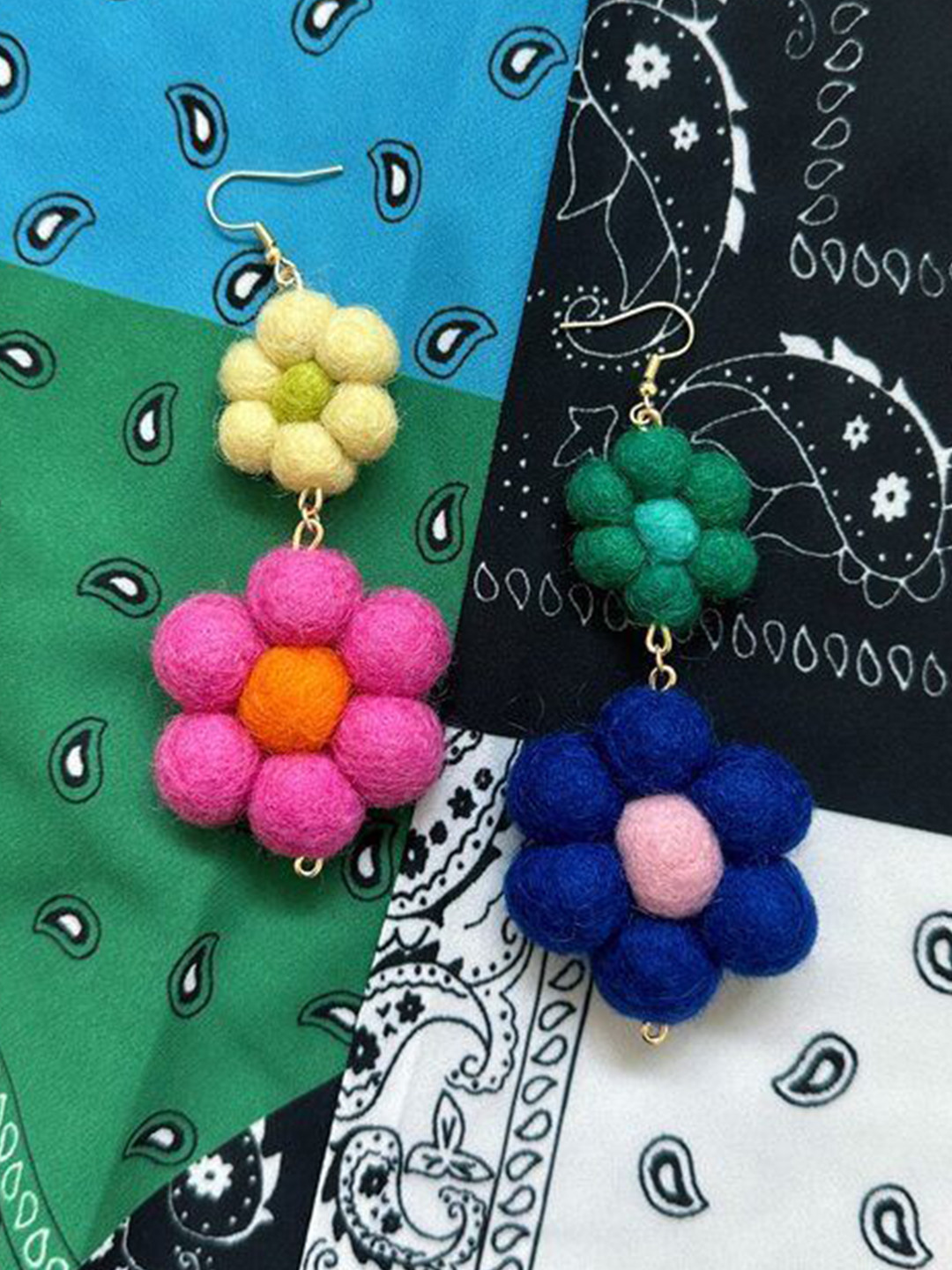 BITCH PLZZ ACCESSORIES Colourful Floral Drop Earrings