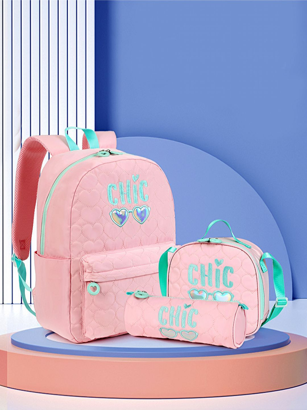 Little Surprise Box LLP Kids 3pcs Pink Cool Glasses Matching Backpack