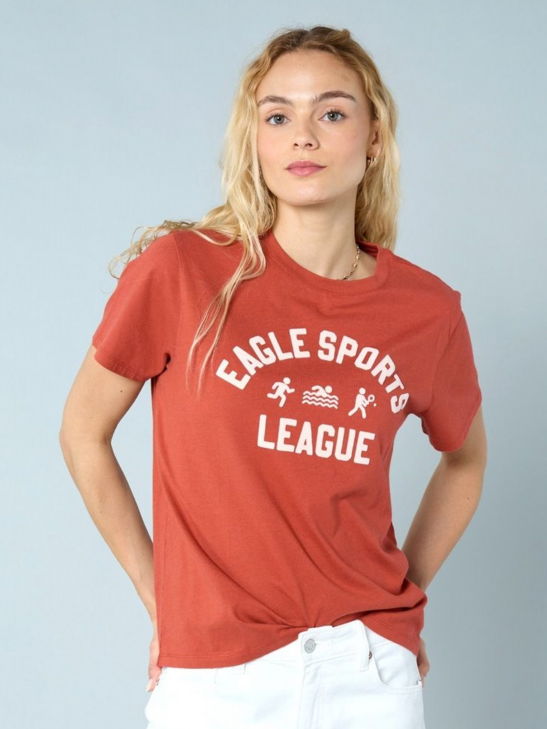 AMERICAN EAGLE OUTFITTERS Typography Printed Round Neck Regular Fit T-Shirts